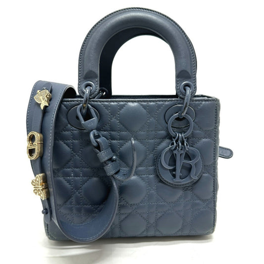Christian Dior Blue Leather Handbag Shoulder Bag ()