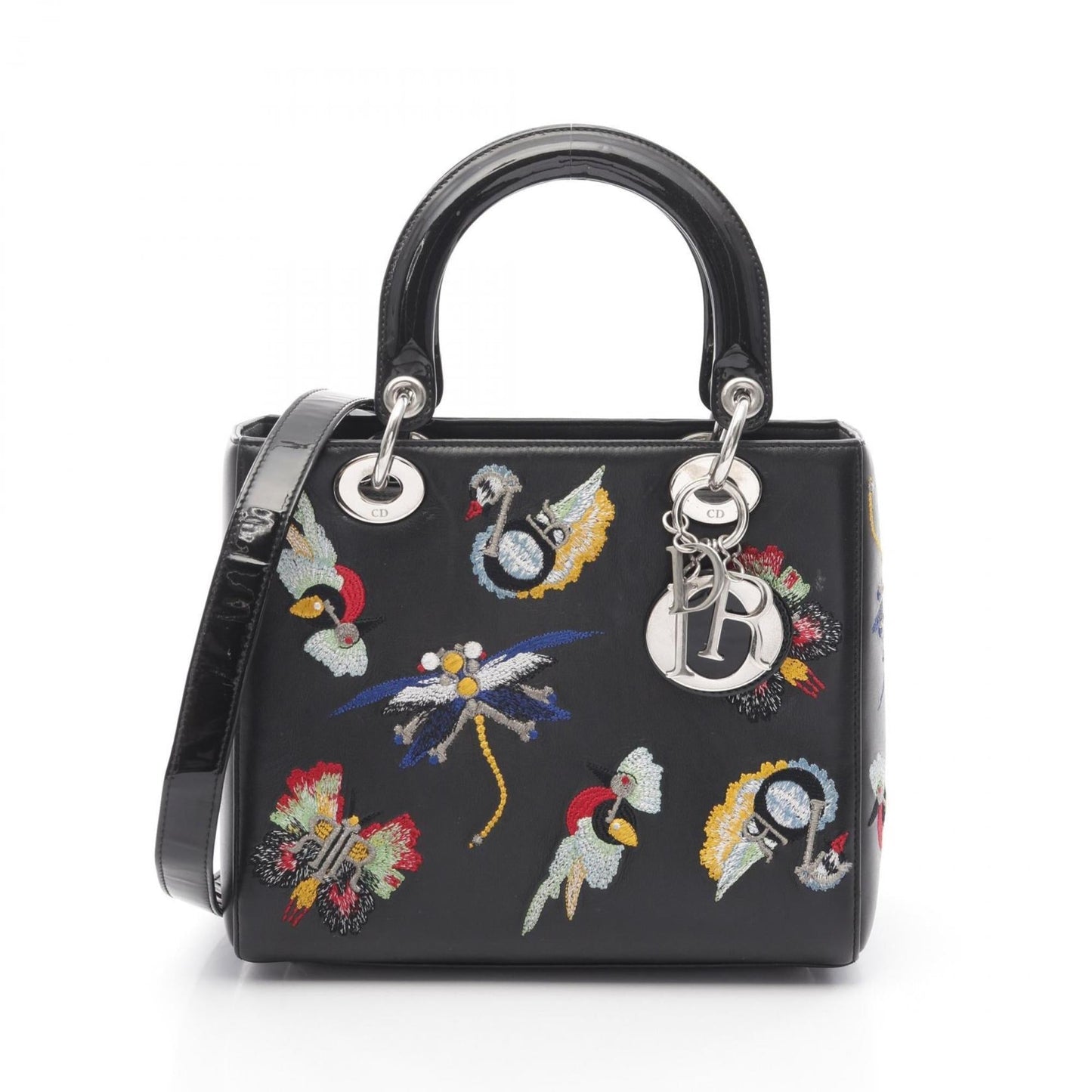 Christian Dior Lady Dior Black Leather Handbag ()