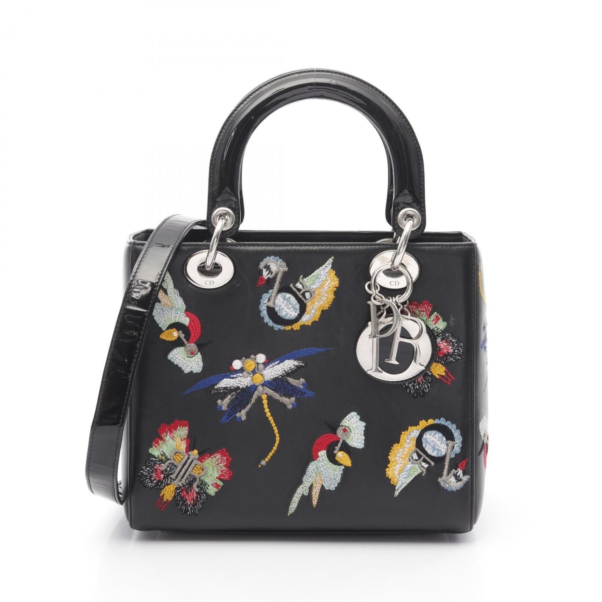 Christian Dior Lady Dior Black Leather Handbag ()