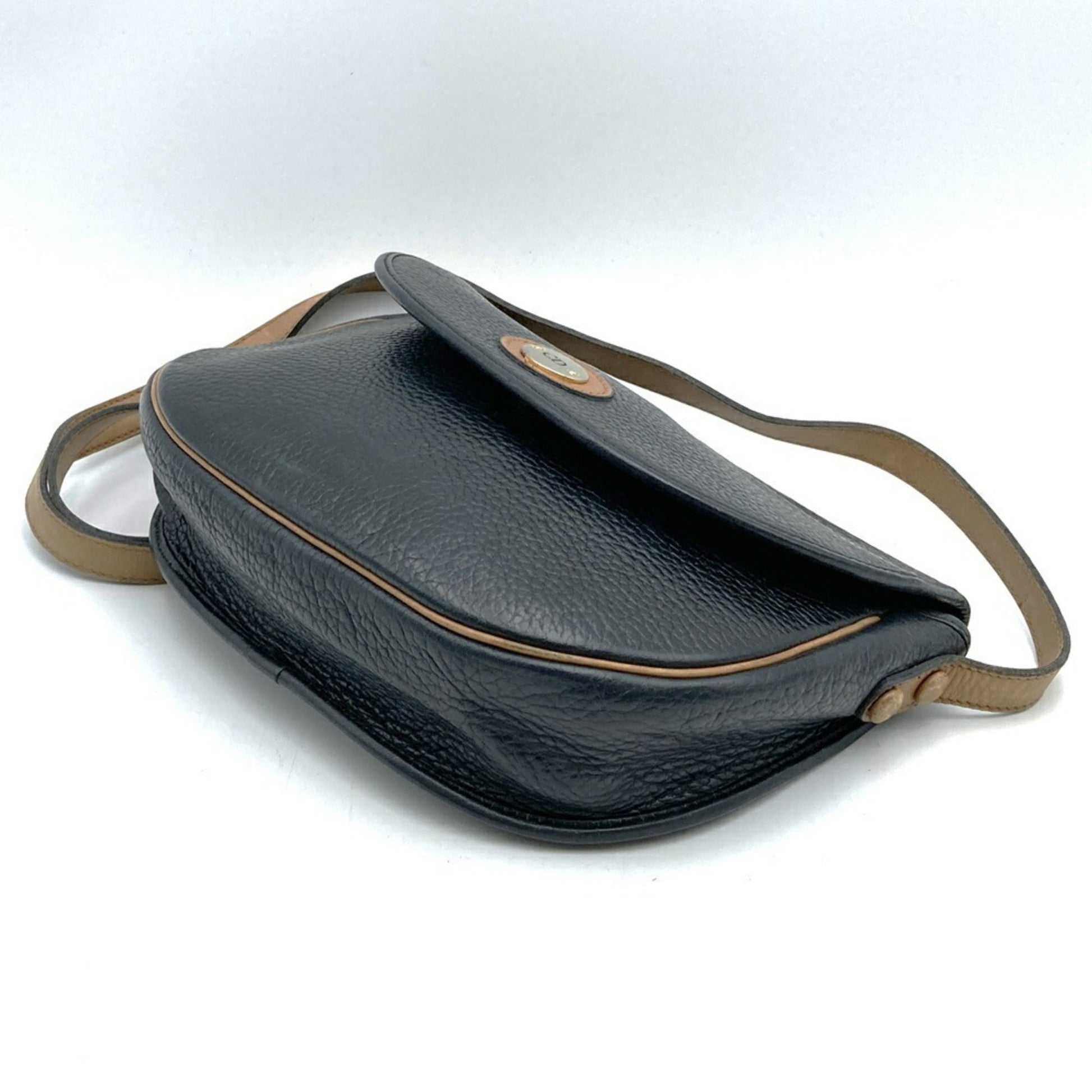 Christian Dior Black Leather Shoulder Bag ()