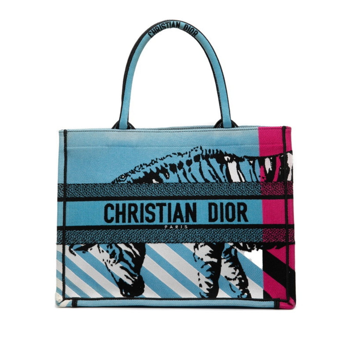 Christian Dior Light Blue Multi-Color Canvas Tote Bag ()