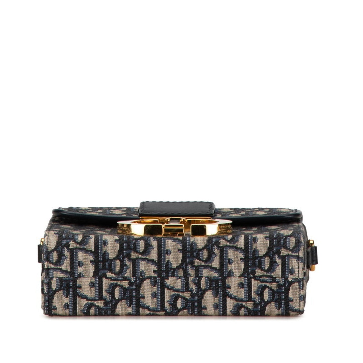 Christian Dior Beige Navy Jacquard Leather Shoulder Bag ()