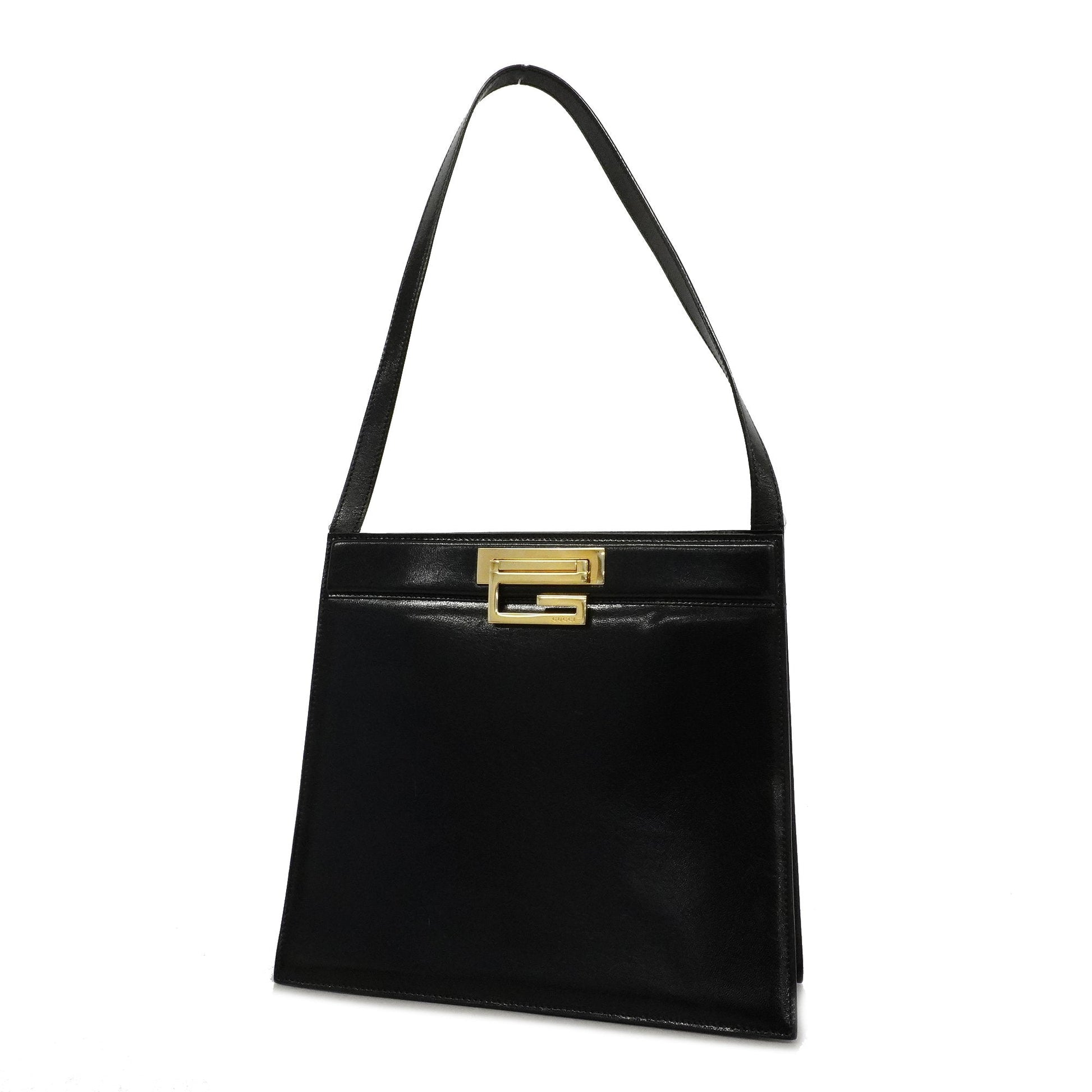 Gucci Black Leather Shoulder Bag Style 10