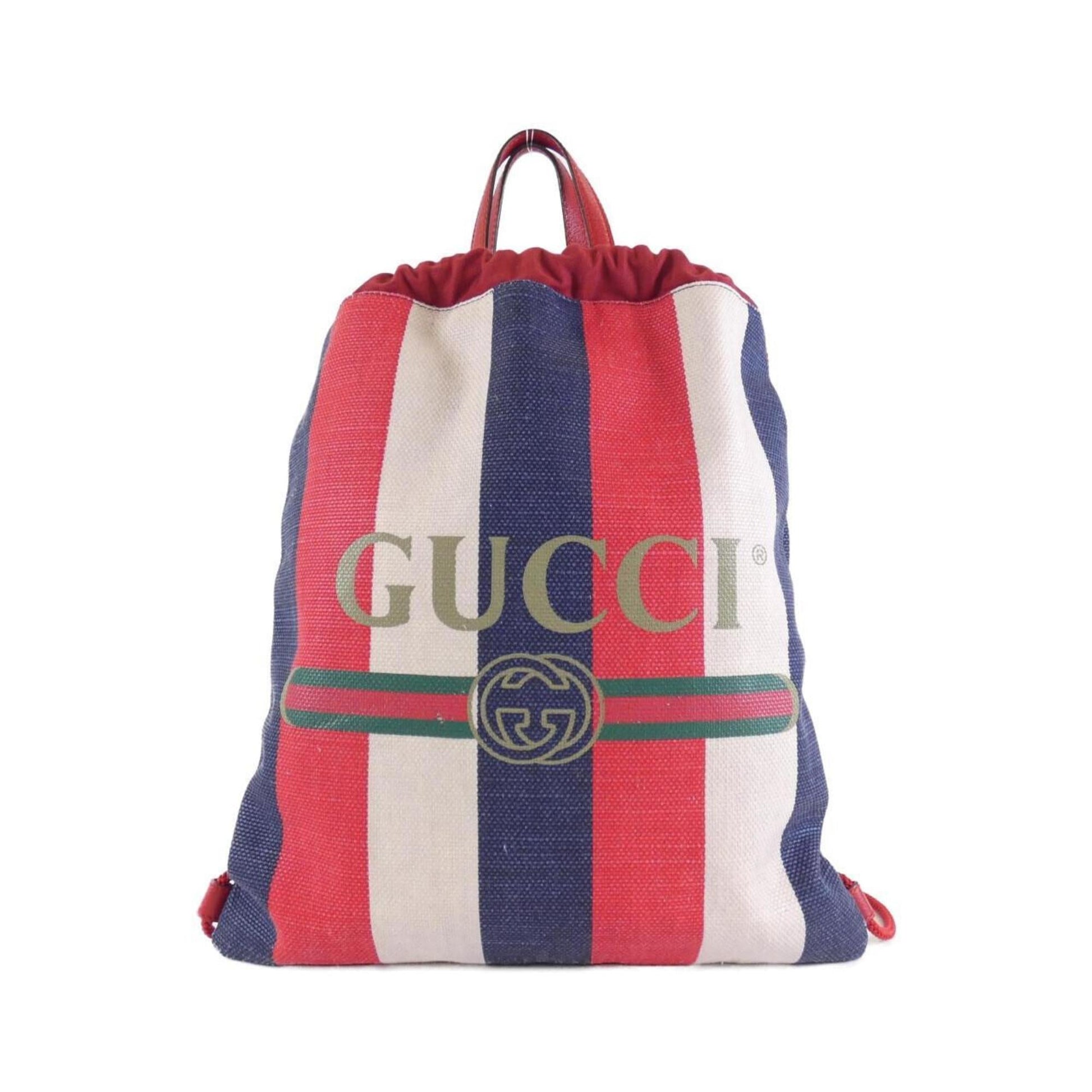 Gucci Leather Canvas Backpack
