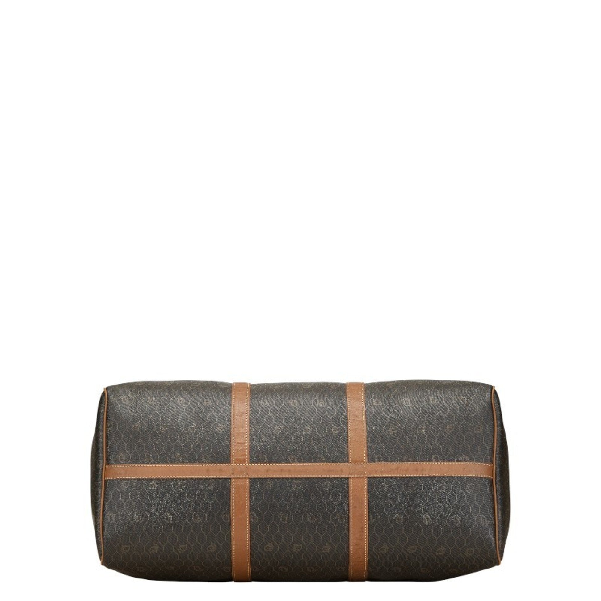 Christian Dior Black Brown Pvc Leather Boston Bag ()
