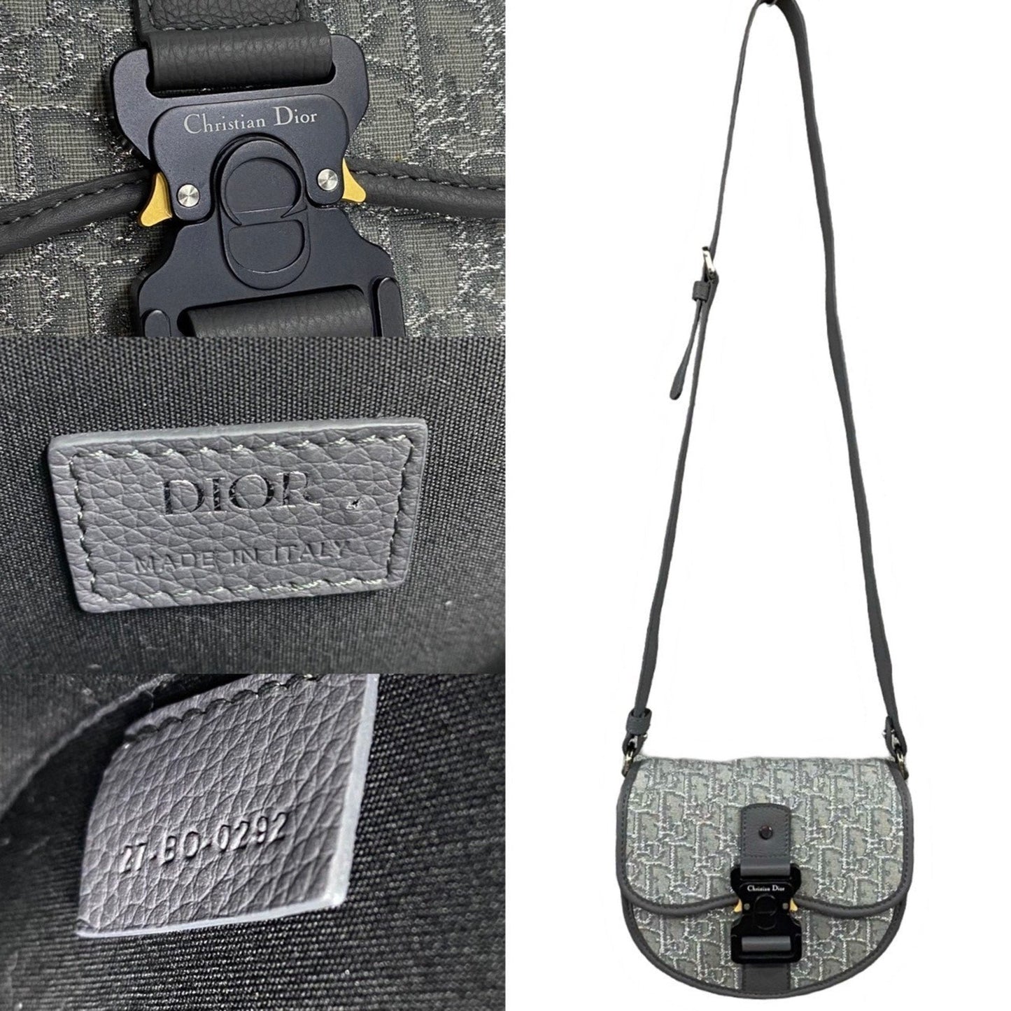 Christian Dior Gray Canvas Leather Shoulder Bag ()