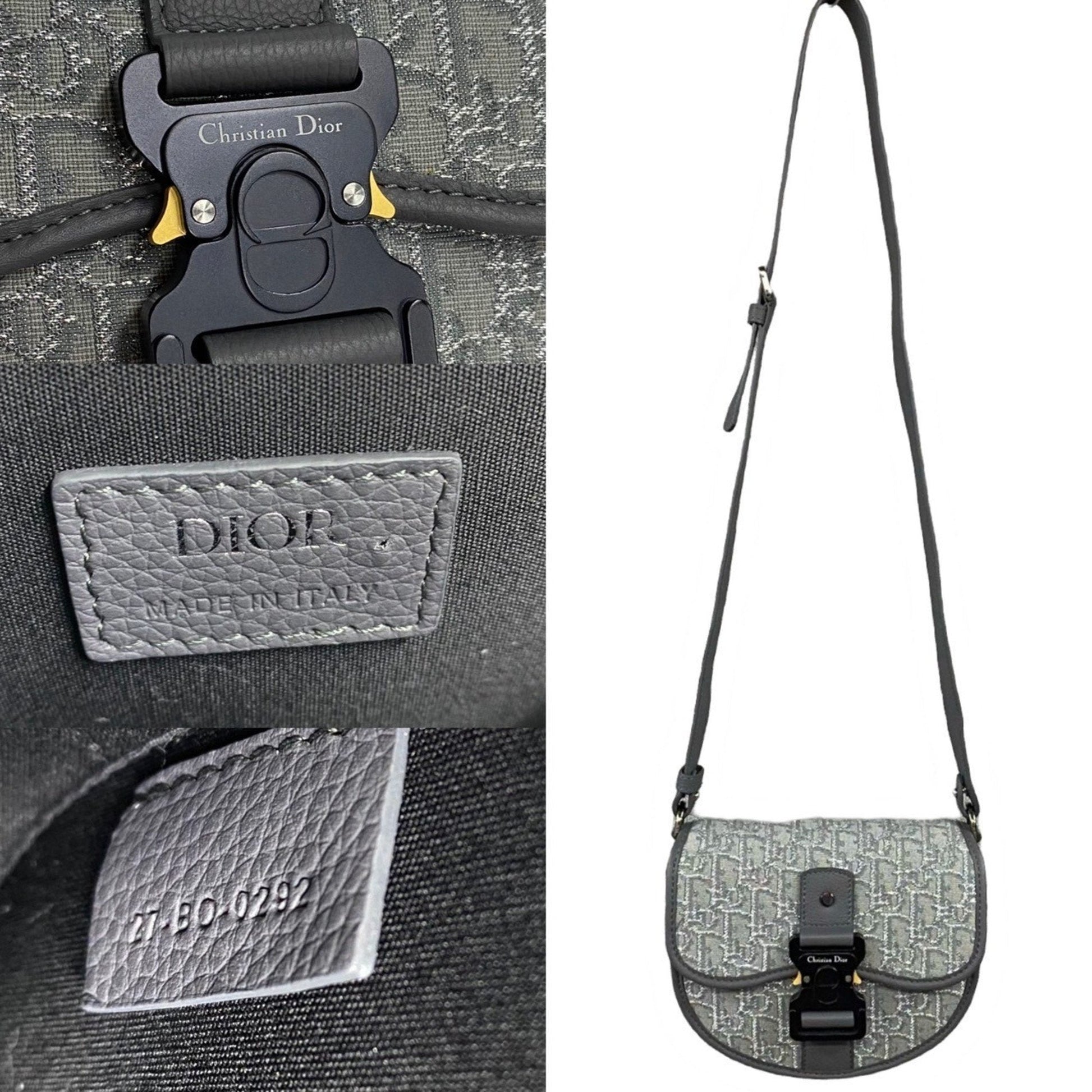 Christian Dior Gray Canvas Leather Shoulder Bag ()