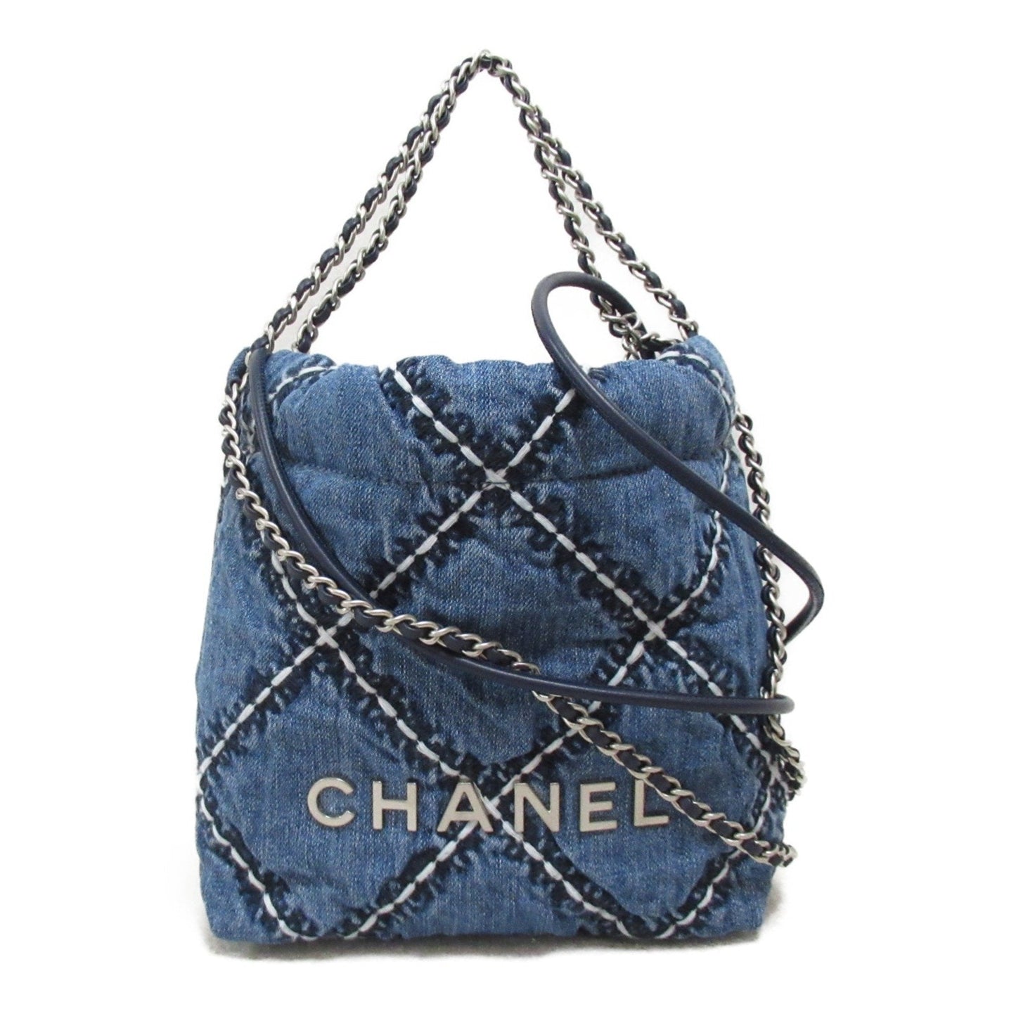 CHANEL CHANEL22 Mi Handbag 2way Shoulder Bag Denim Women's Blue AS3980 B15833 NW287
