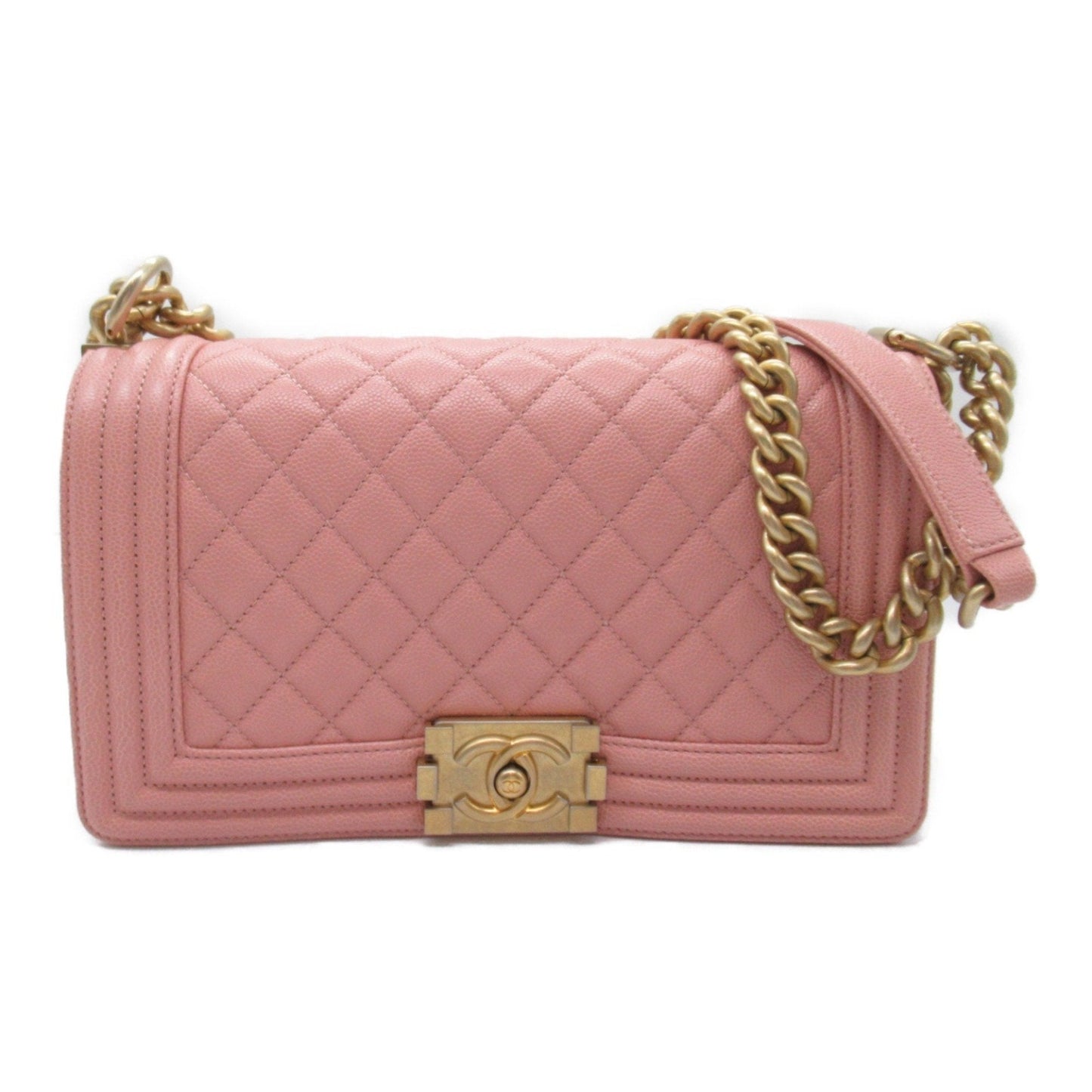 CHANEL Boy Chanel Chain Shoulder Bag Caviar Skin (Grained Calf) Women's Pink