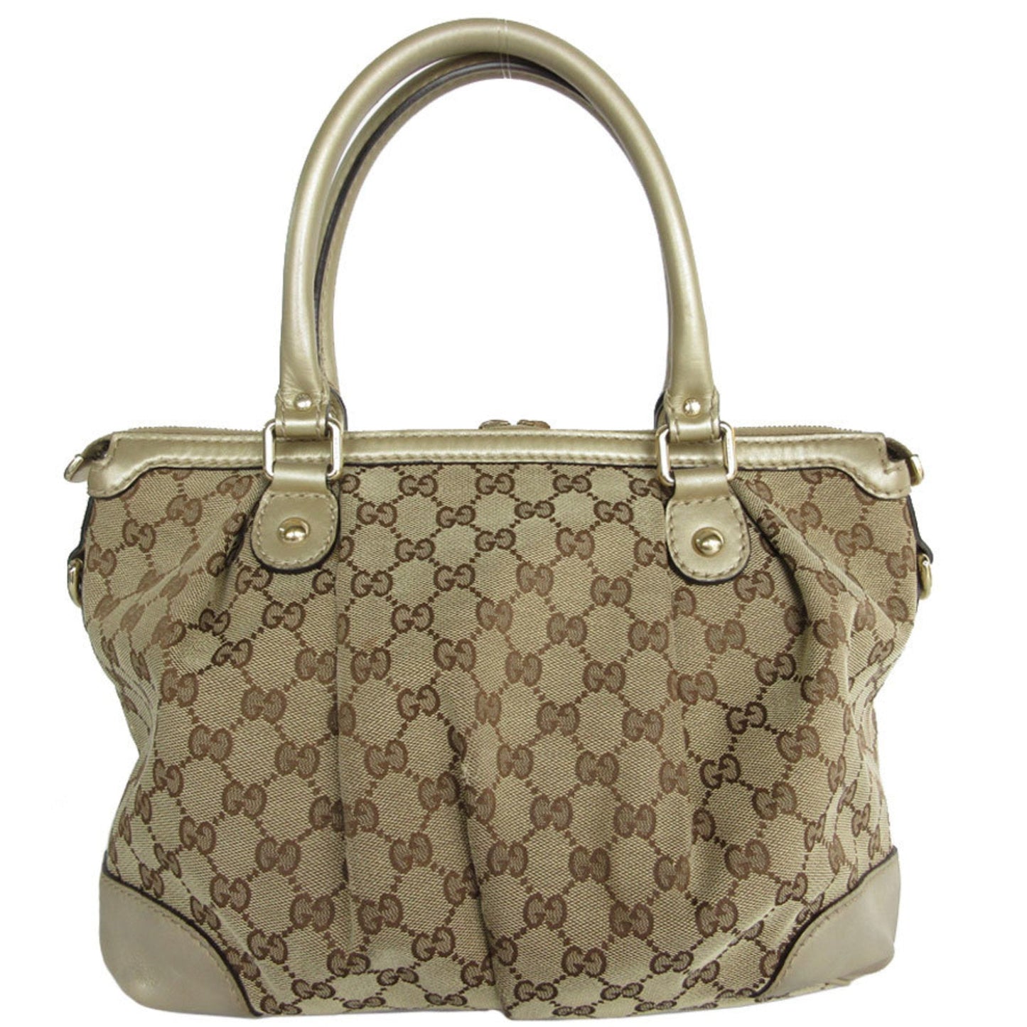 Gucci Leather Canvas Handbag
