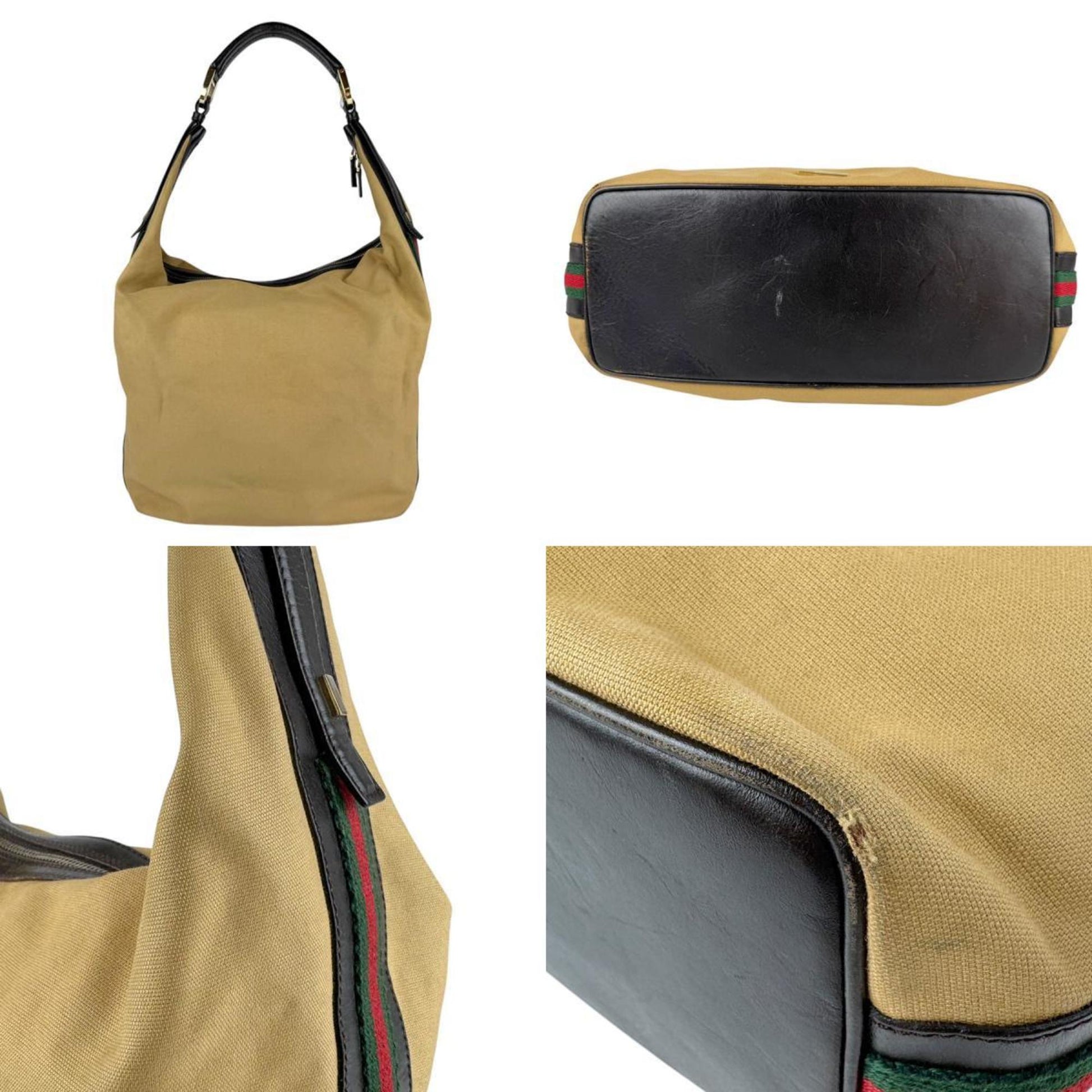 Gucci Leather Canvas Shoulder Bag