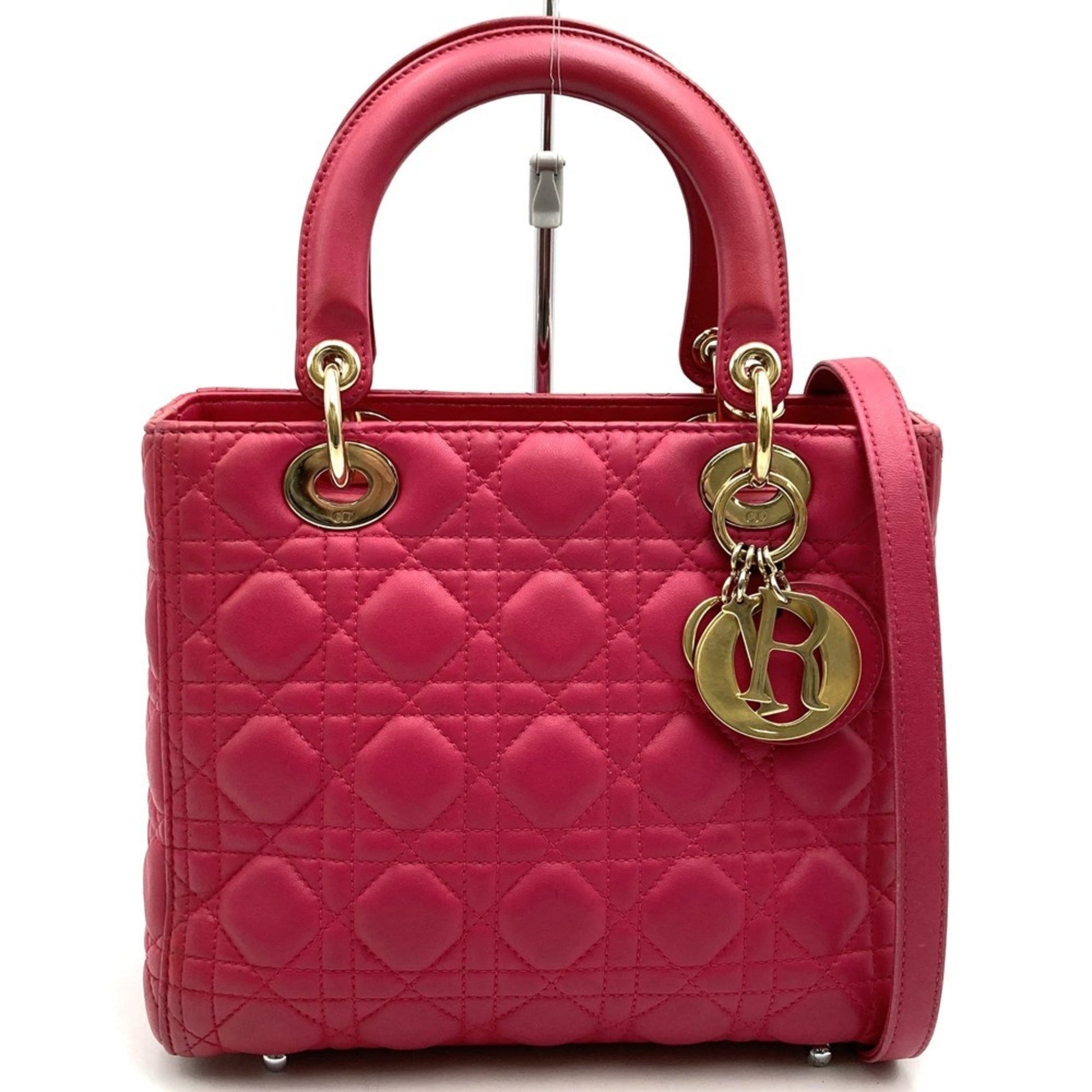 Christian Dior Pink Leather Handbag Shoulder Bag ()