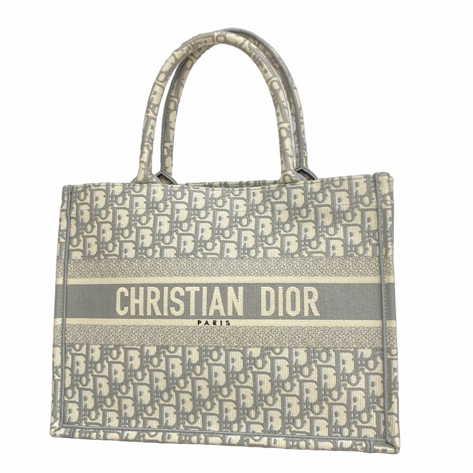 Christian Dior Gray White Canvas Tote Bag ()
