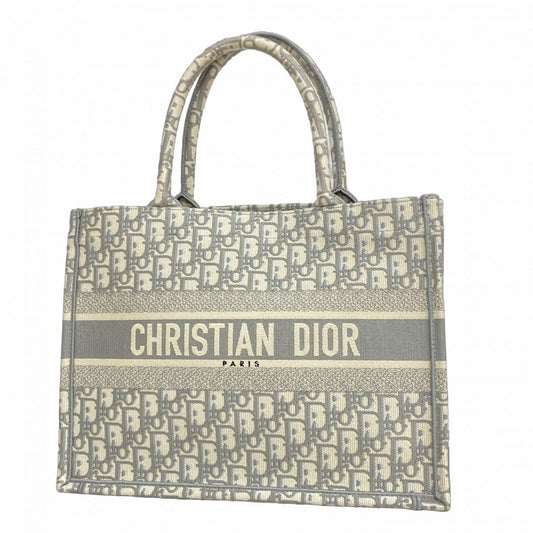 Christian Dior Gray White Canvas Tote Bag ()