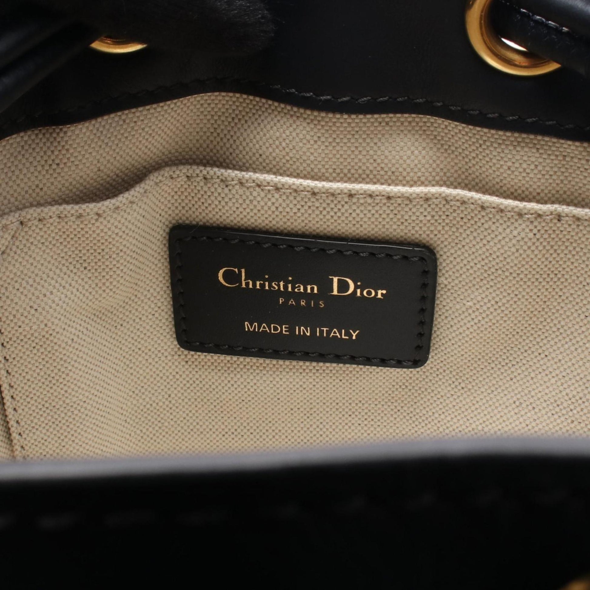 Christian Dior Gray Navy Canvas Leather Backpack ()
