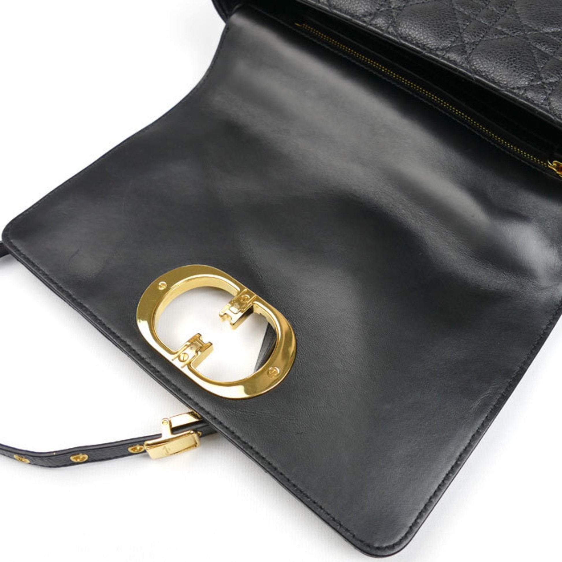 Christian Dior Black Leather Shoulder Bag ()