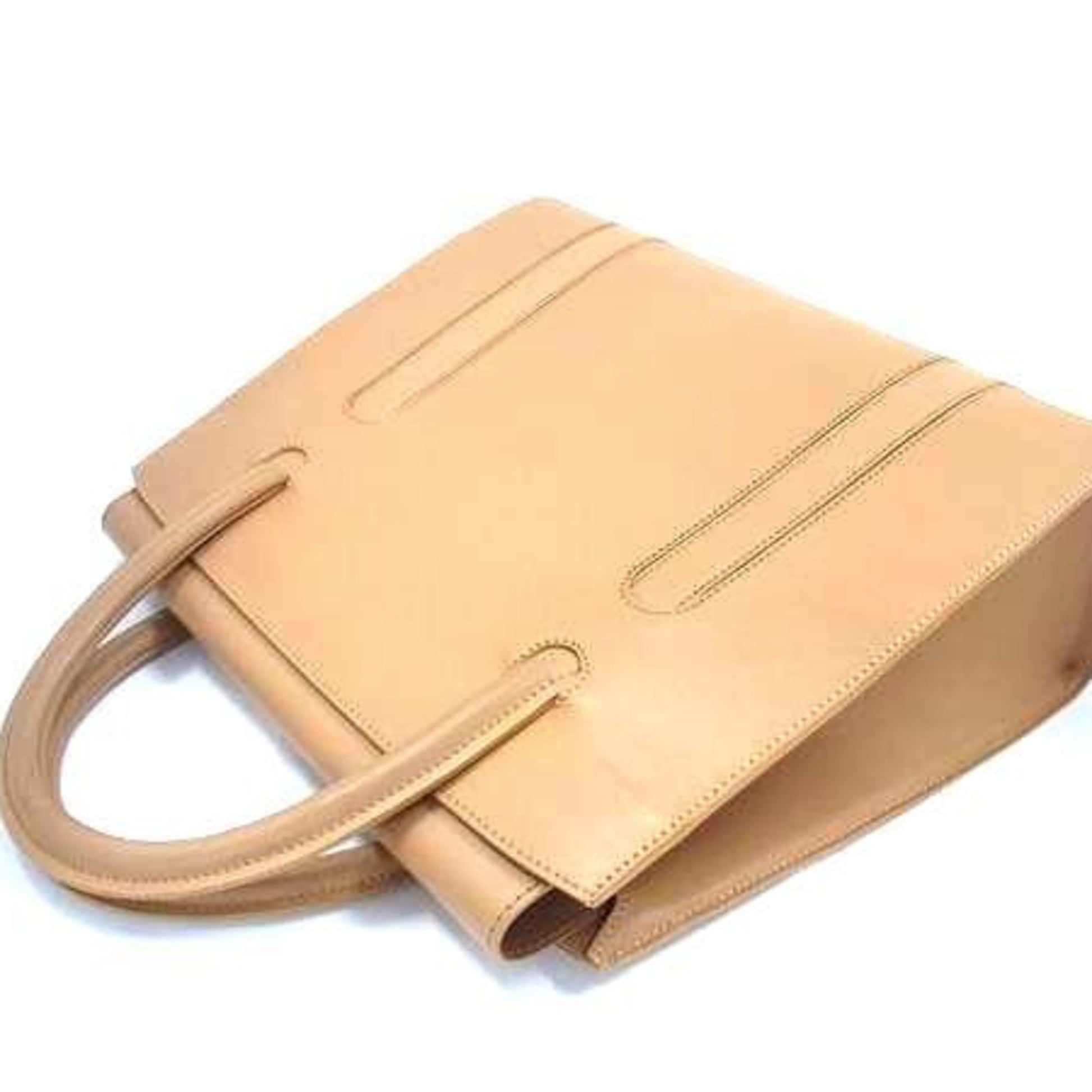 Christian Dior Brown Leather Handbag Shoulder Bag Tote Bag ()