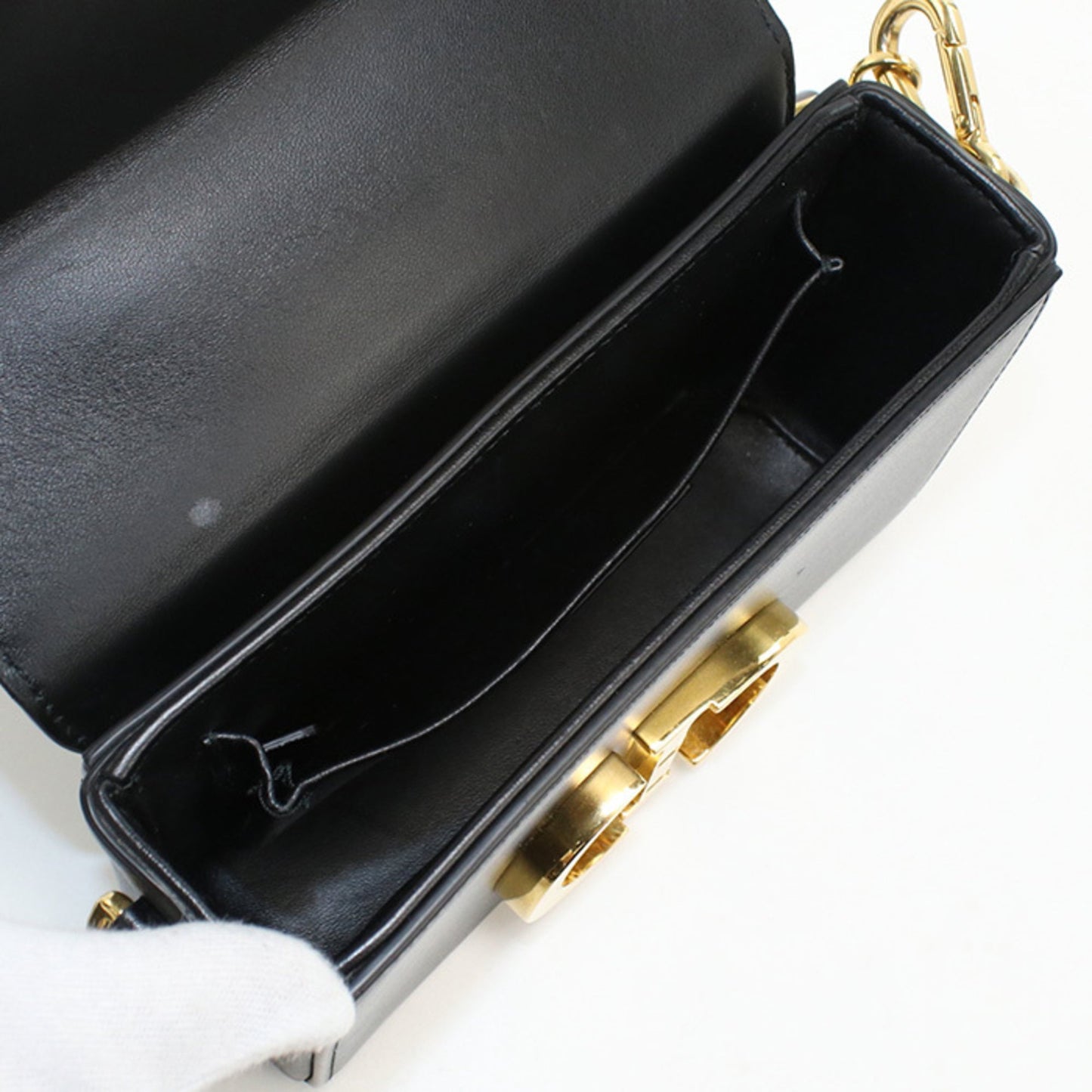 Christian Dior Black Leather Shoulder Bag ()