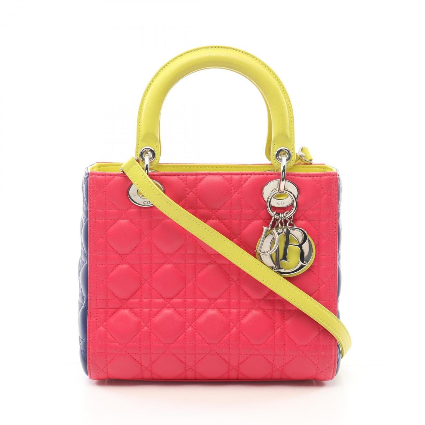 Christian Dior Blue Green Pink Leather Handbag ()