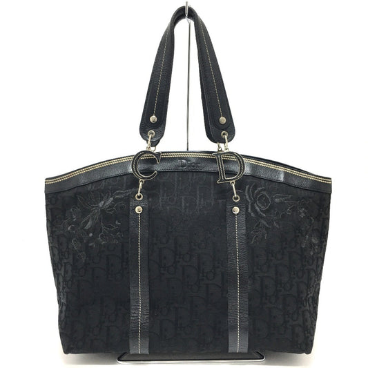 Christian Dior Black Canvas Leather Tote Bag ()