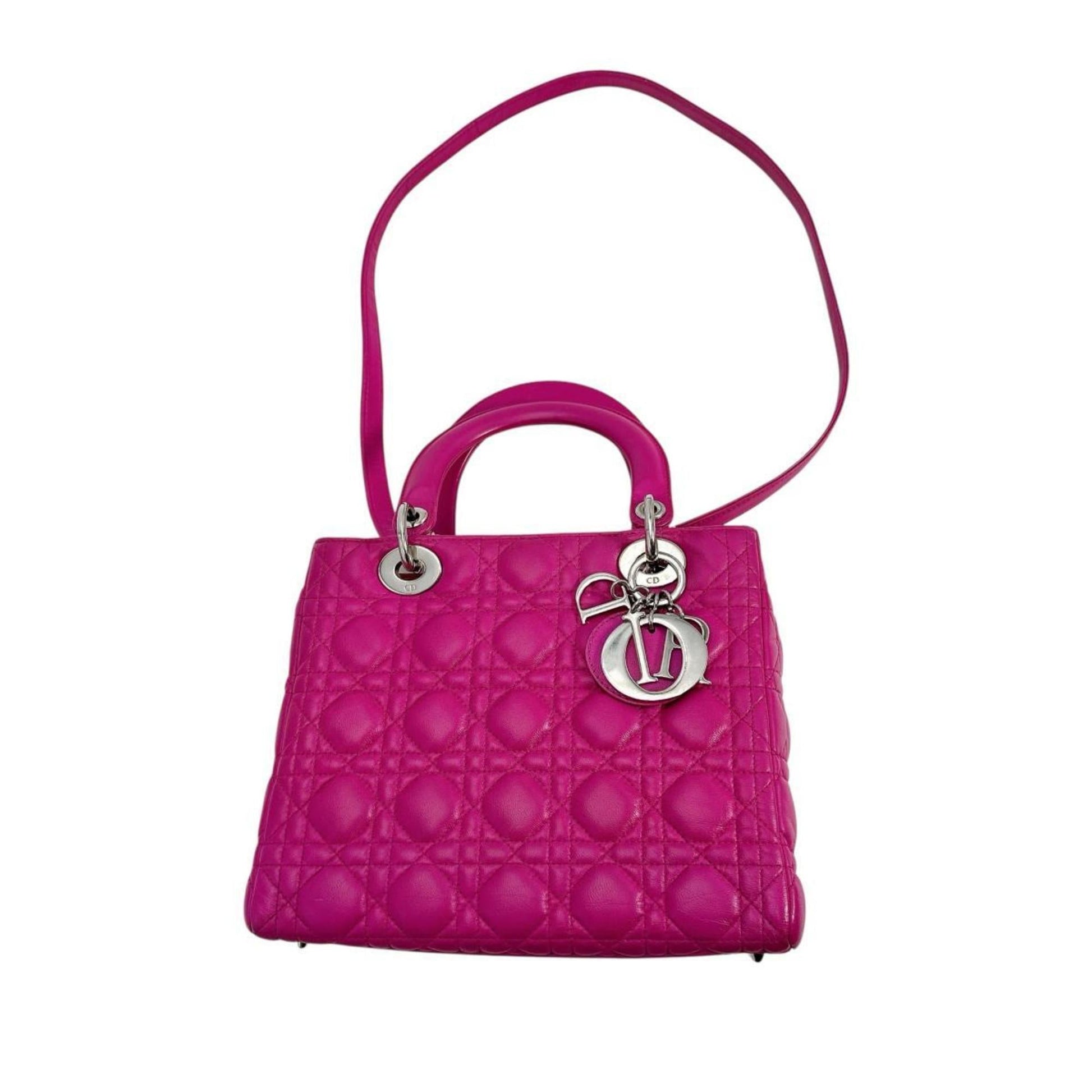 Christian Dior Pink Leather Handbag Shoulder Bag ()
