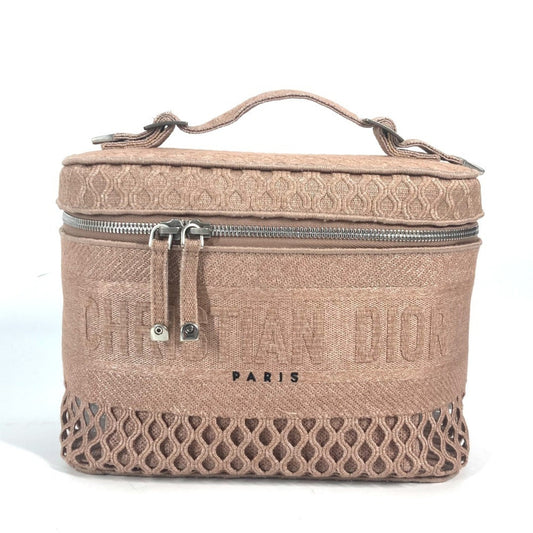 Christian Dior Pink Canvas Handbag Vanity Bag ()