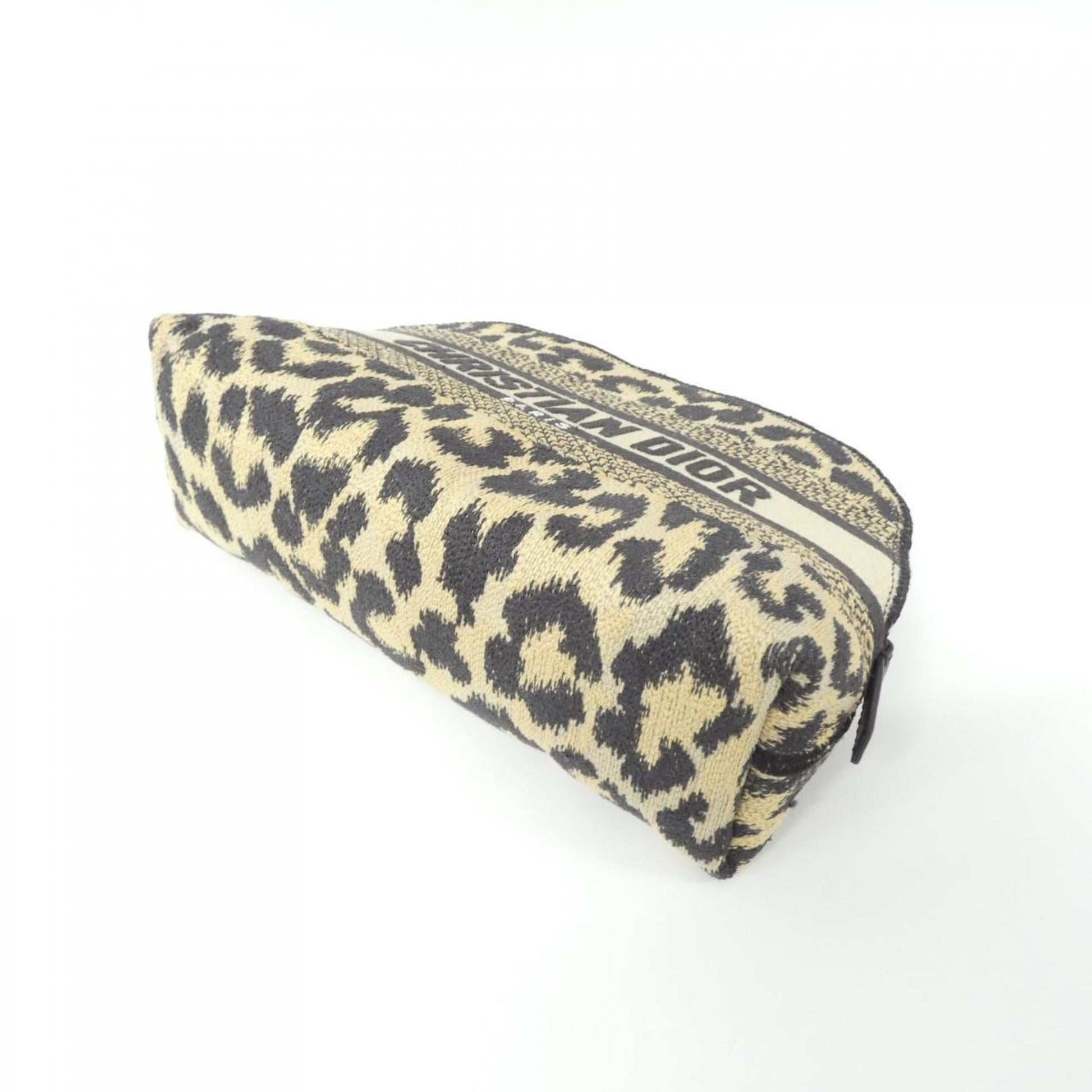 Christian Dior Beige Black Canvas Pouch ()