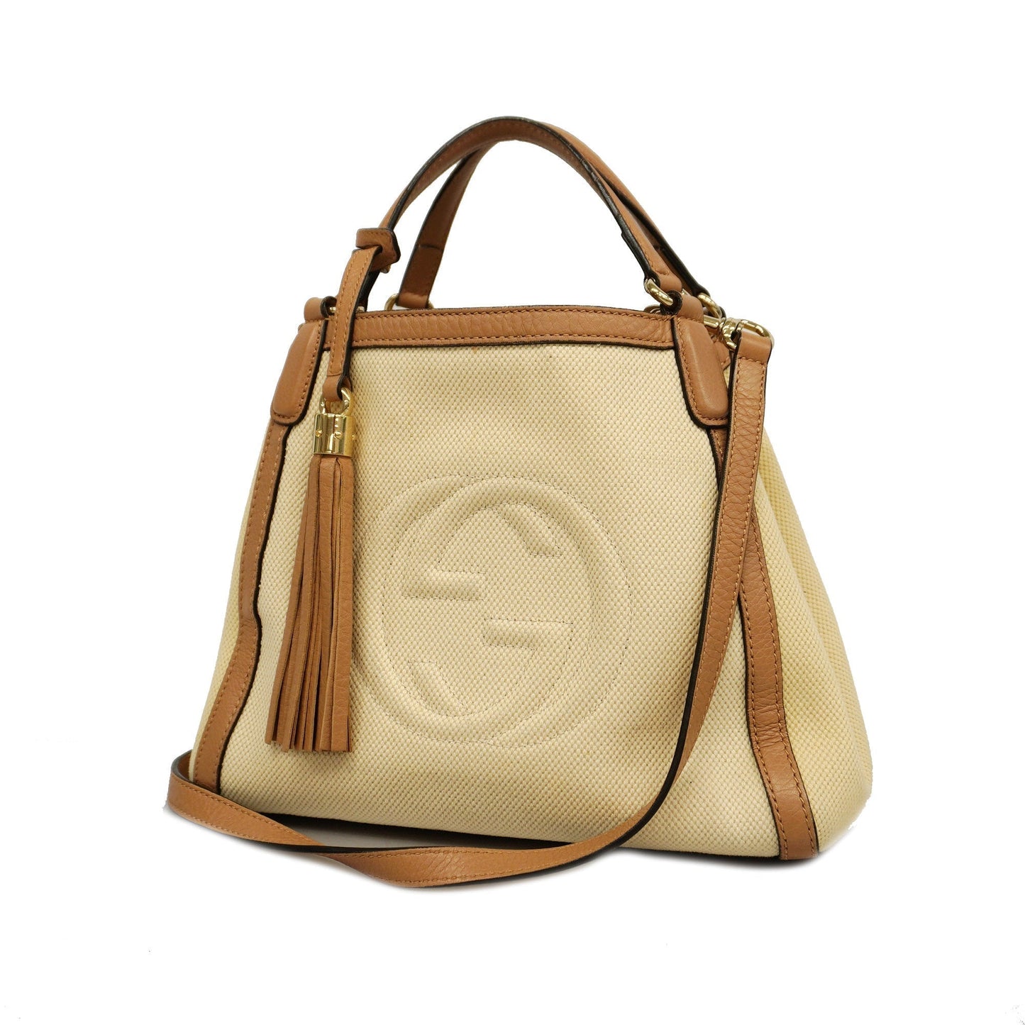 Gucci Leather Canvas Shoulder Bag
