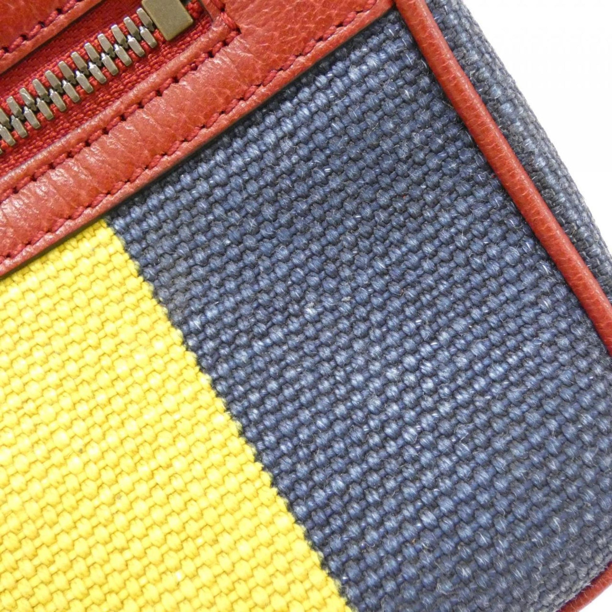 Gucci Leather Canvas Handbag