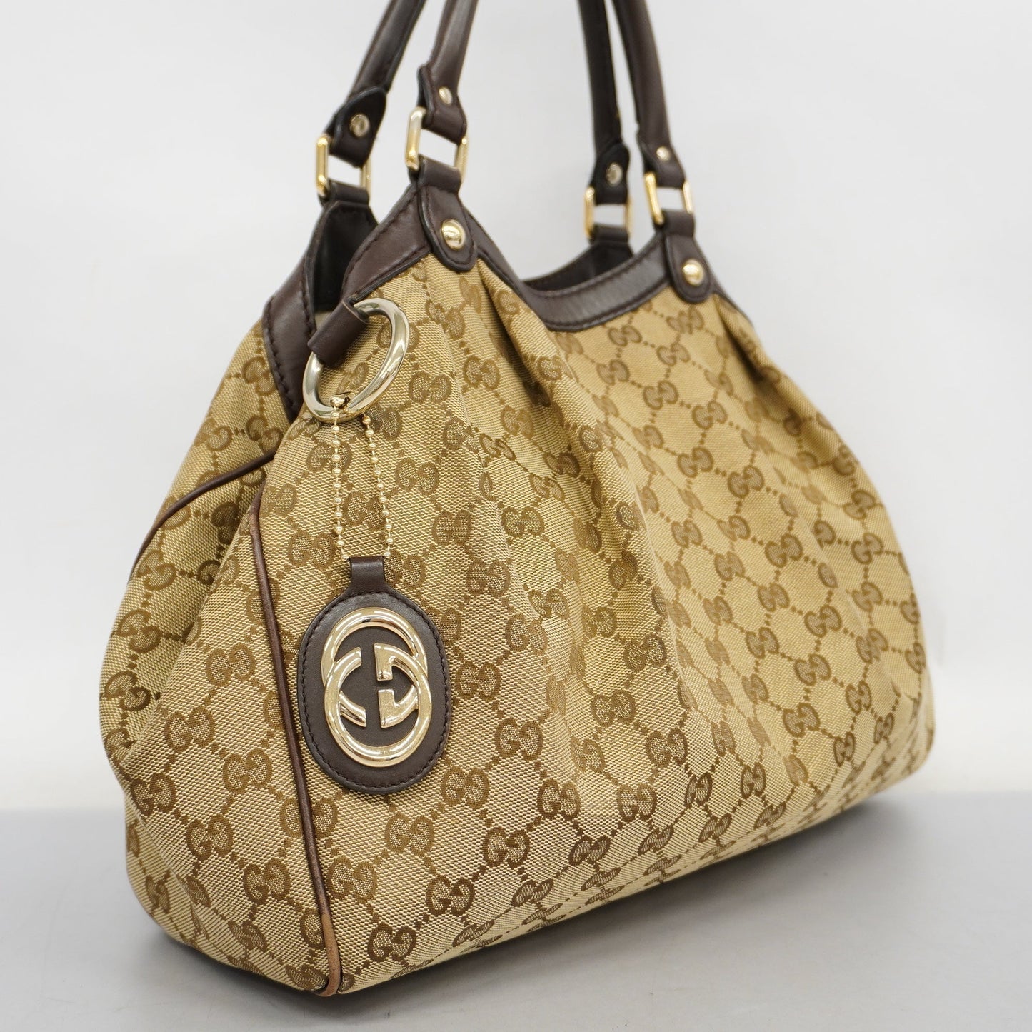 Gucci Leather Canvas Shoulder Bag