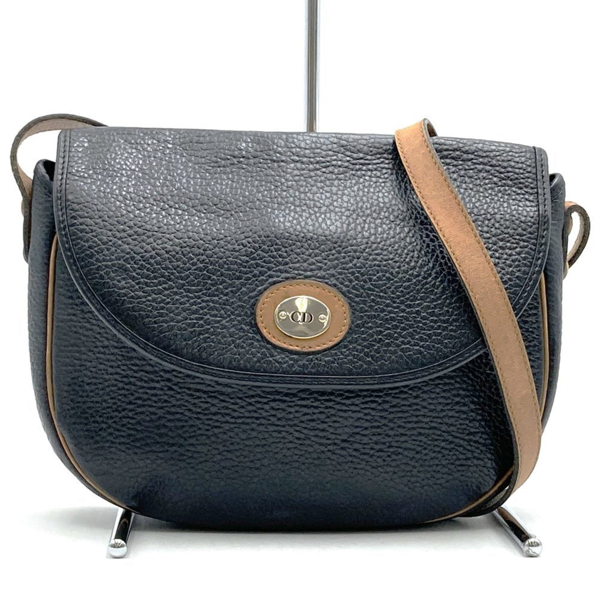 Christian Dior Black Leather Shoulder Bag ()