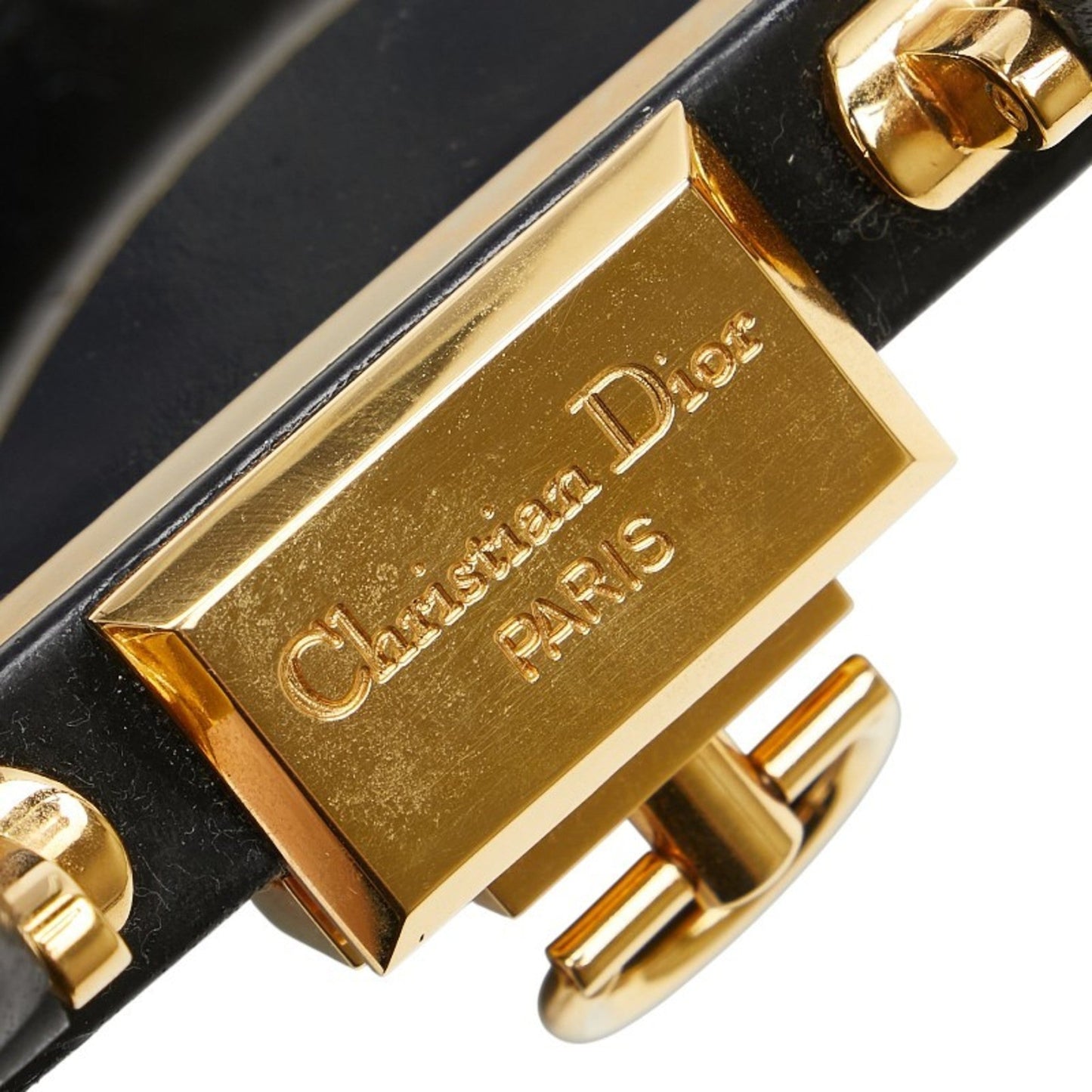 Christian Dior Black Patent Leather Handbag Shoulder Bag ()
