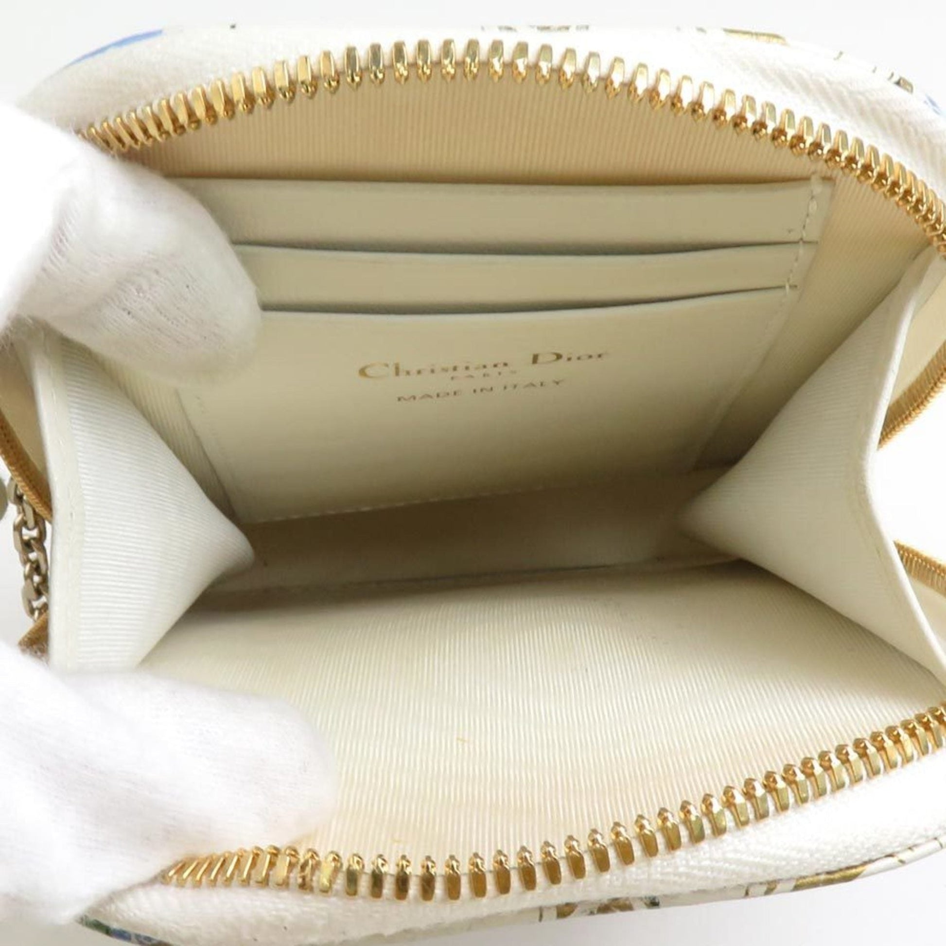 Christian Dior Ivory Multi-Color Leather Pouch ()