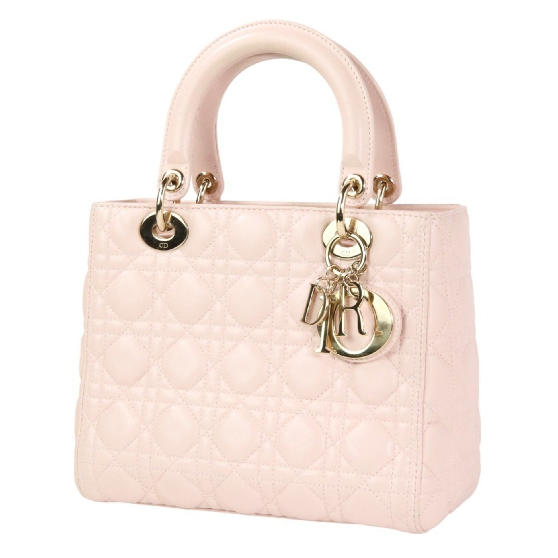Christian Dior Lady Dior Pink Leather Handbag Shoulder Bag ()