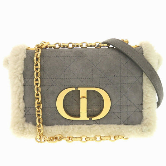 Christian Dior Gray Suede Leather Shoulder Bag ()
