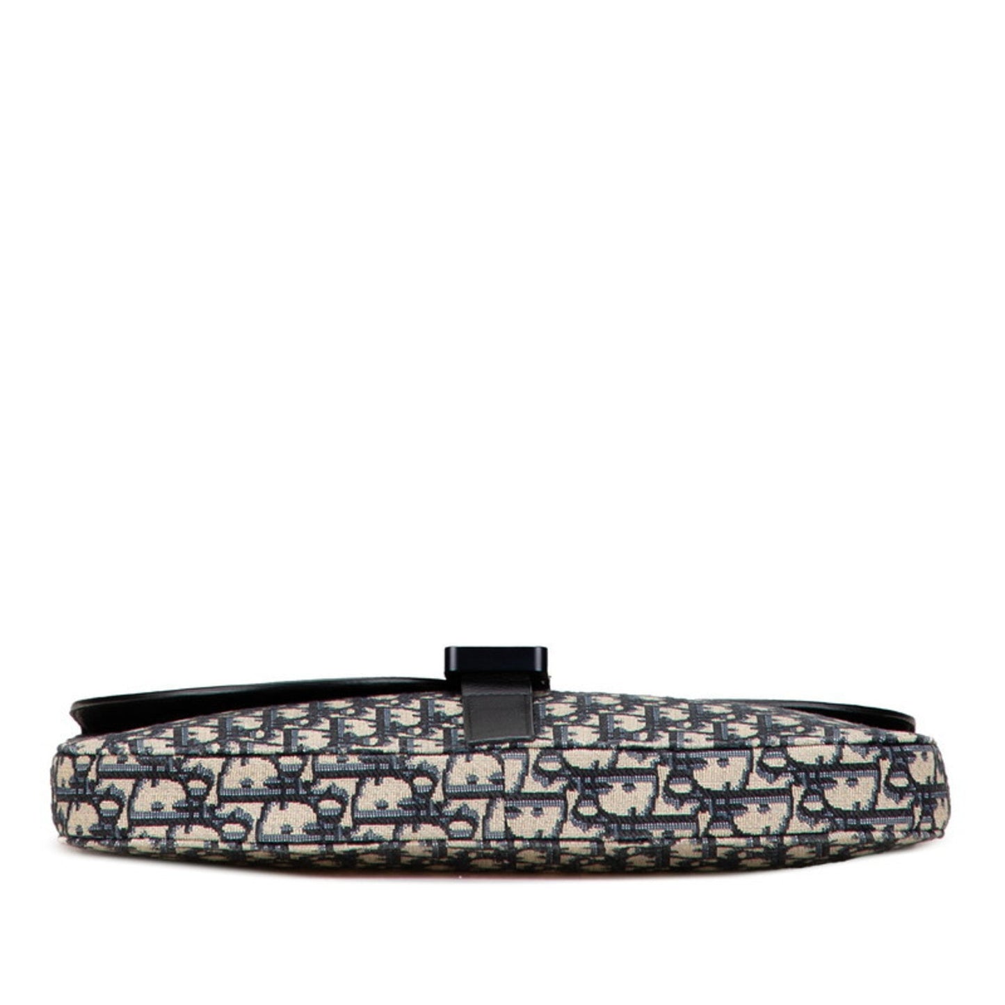 Christian Dior Beige Navy Black Canvas Leather Clutch Bag ()