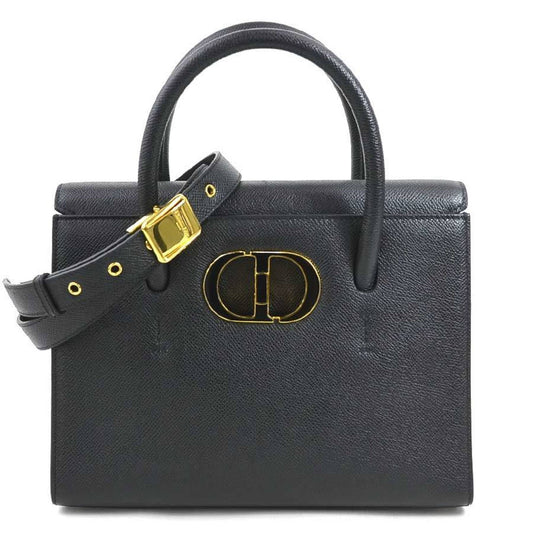 Christian Dior Black Leather Handbag Shoulder Bag ()