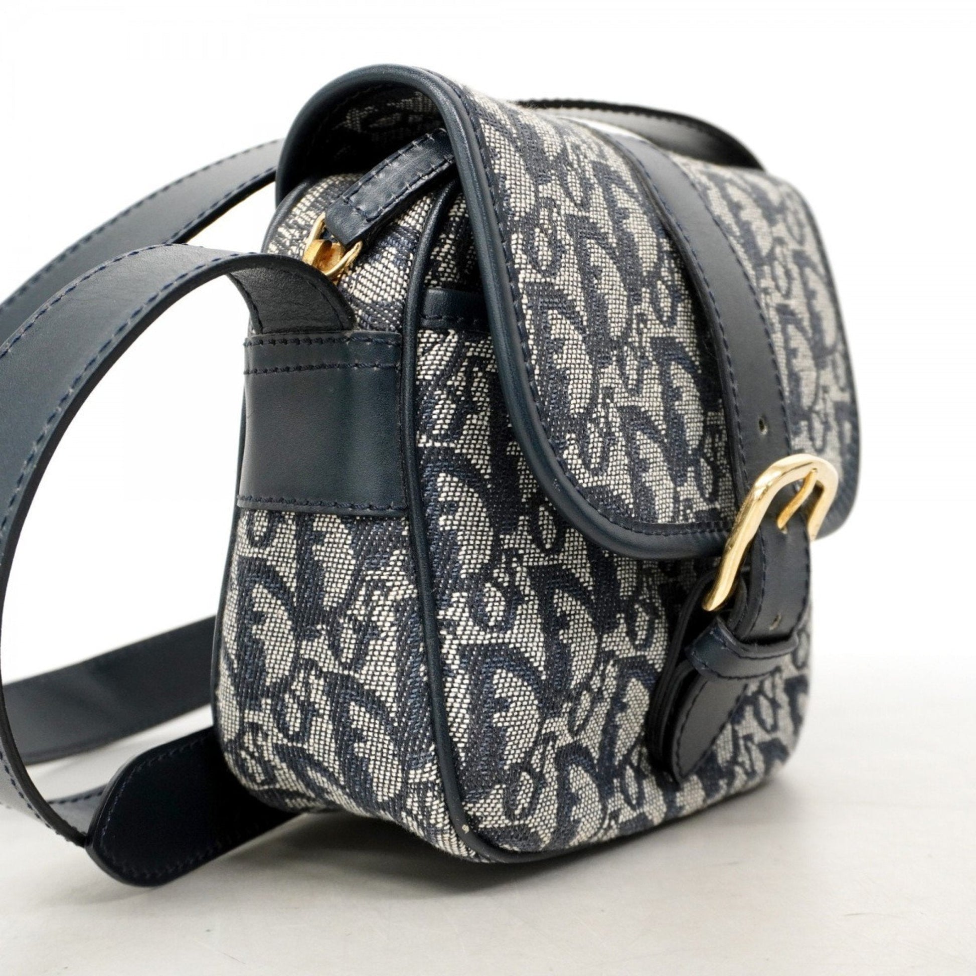 Christian Dior Navy Canvas Shoulder Bag ()