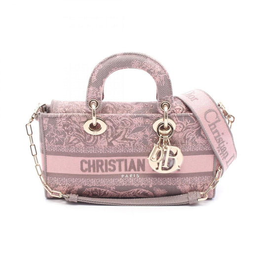 Christian Dior Gray Pink Canvas Handbag ()