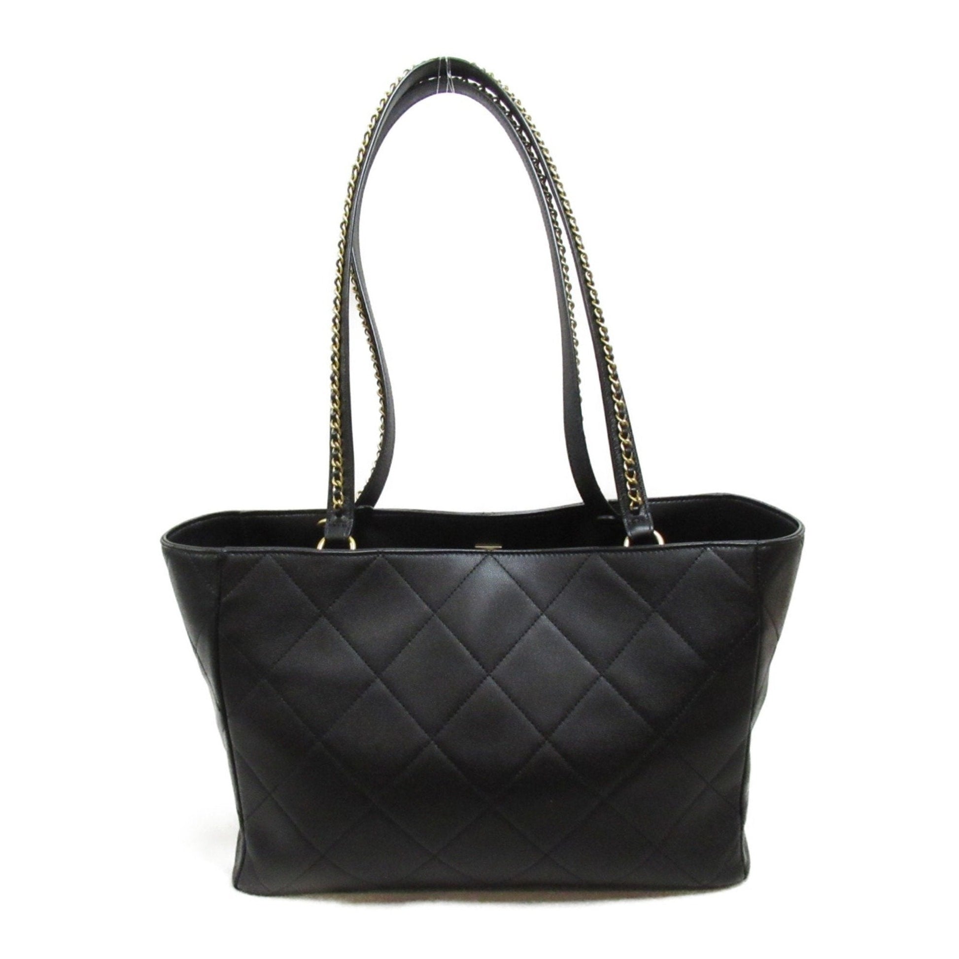 CHANEL Bag Leather Women's Black AS3537