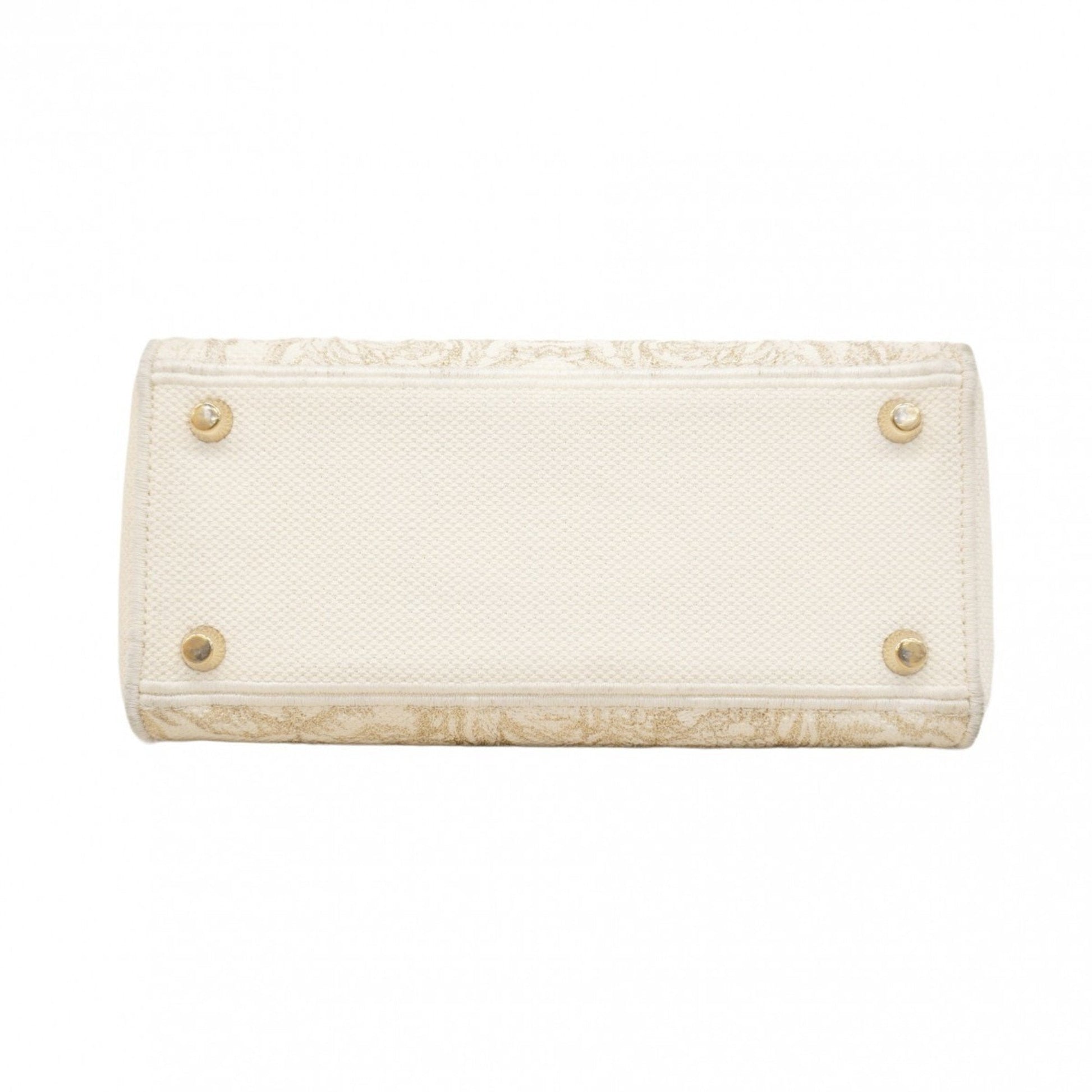 Christian Dior Gold White Canvas Handbag ()