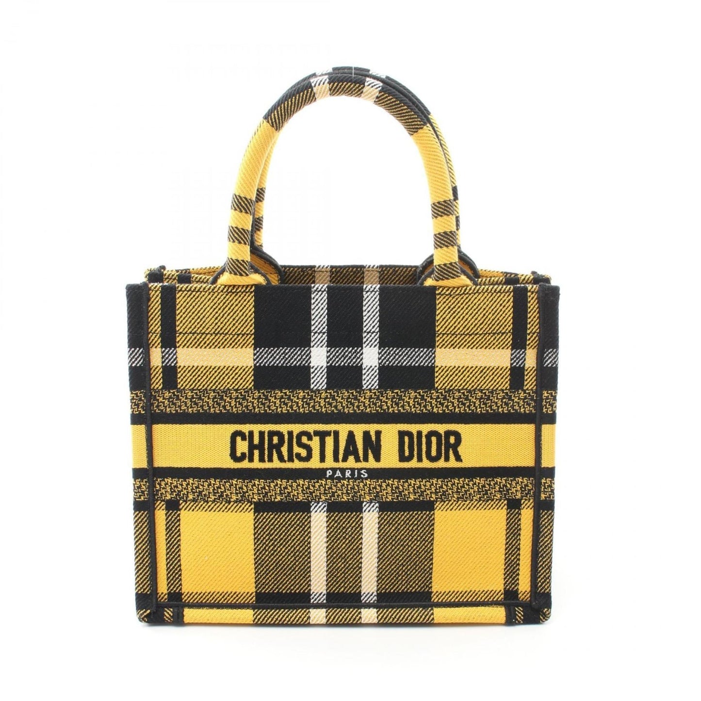 Christian Dior Black White Yellow Canvas Tote Bag ()