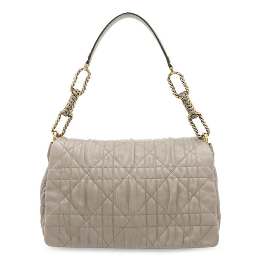 Christian Dior Gray Leather Shoulder Bag ()