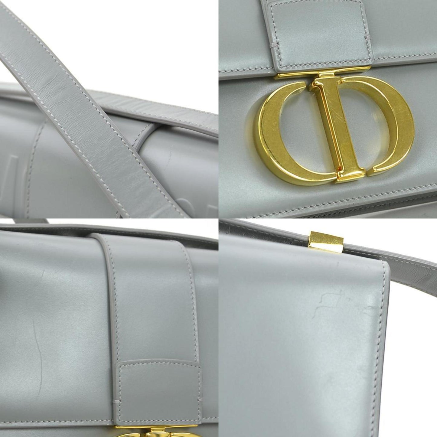 Christian Dior Gray Leather Shoulder Bag ()