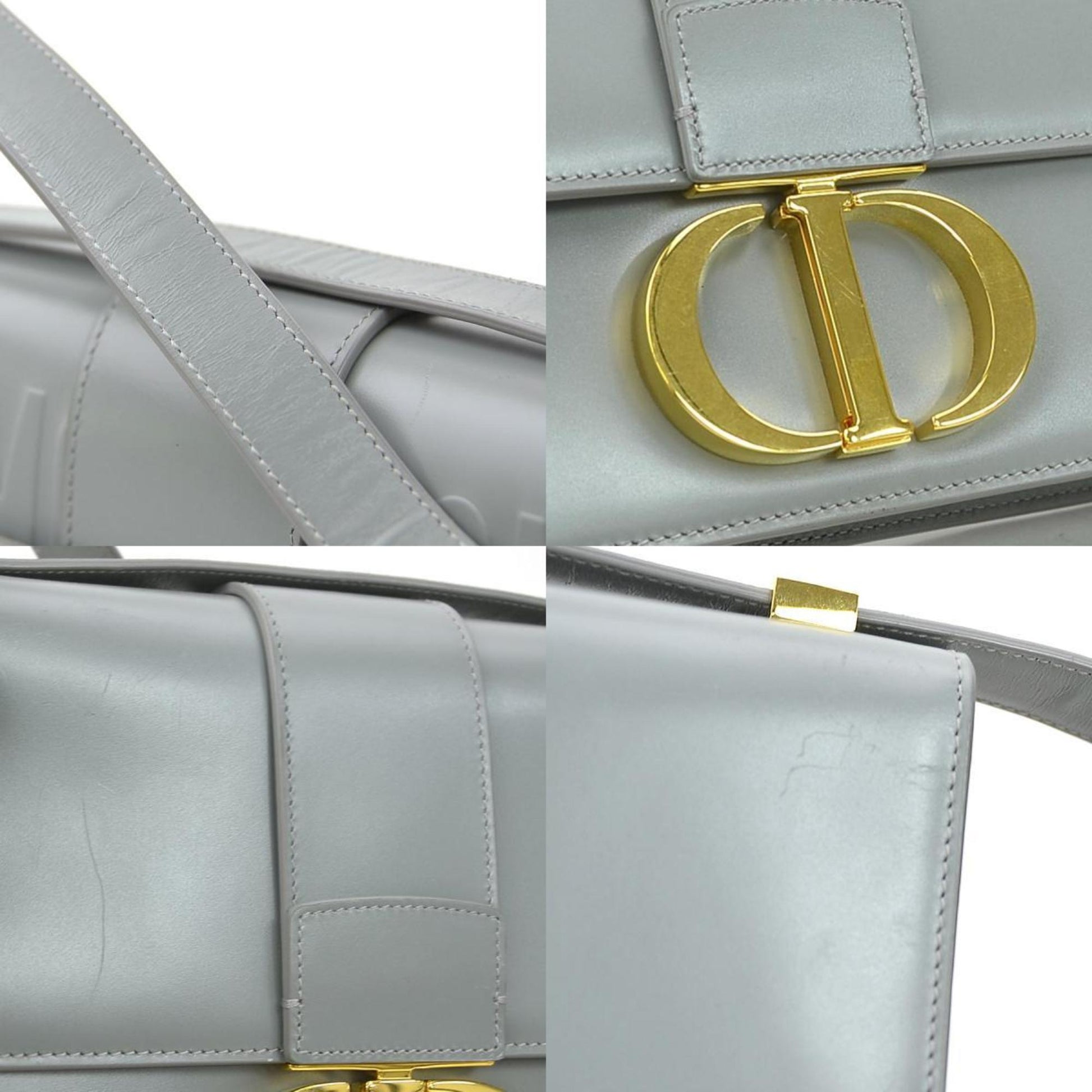 Christian Dior Gray Leather Shoulder Bag ()