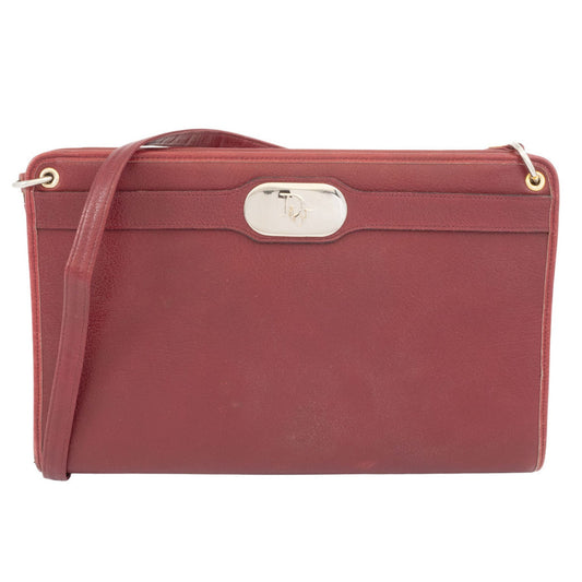 Christian Dior Bordeaux Leather Shoulder Bag ()