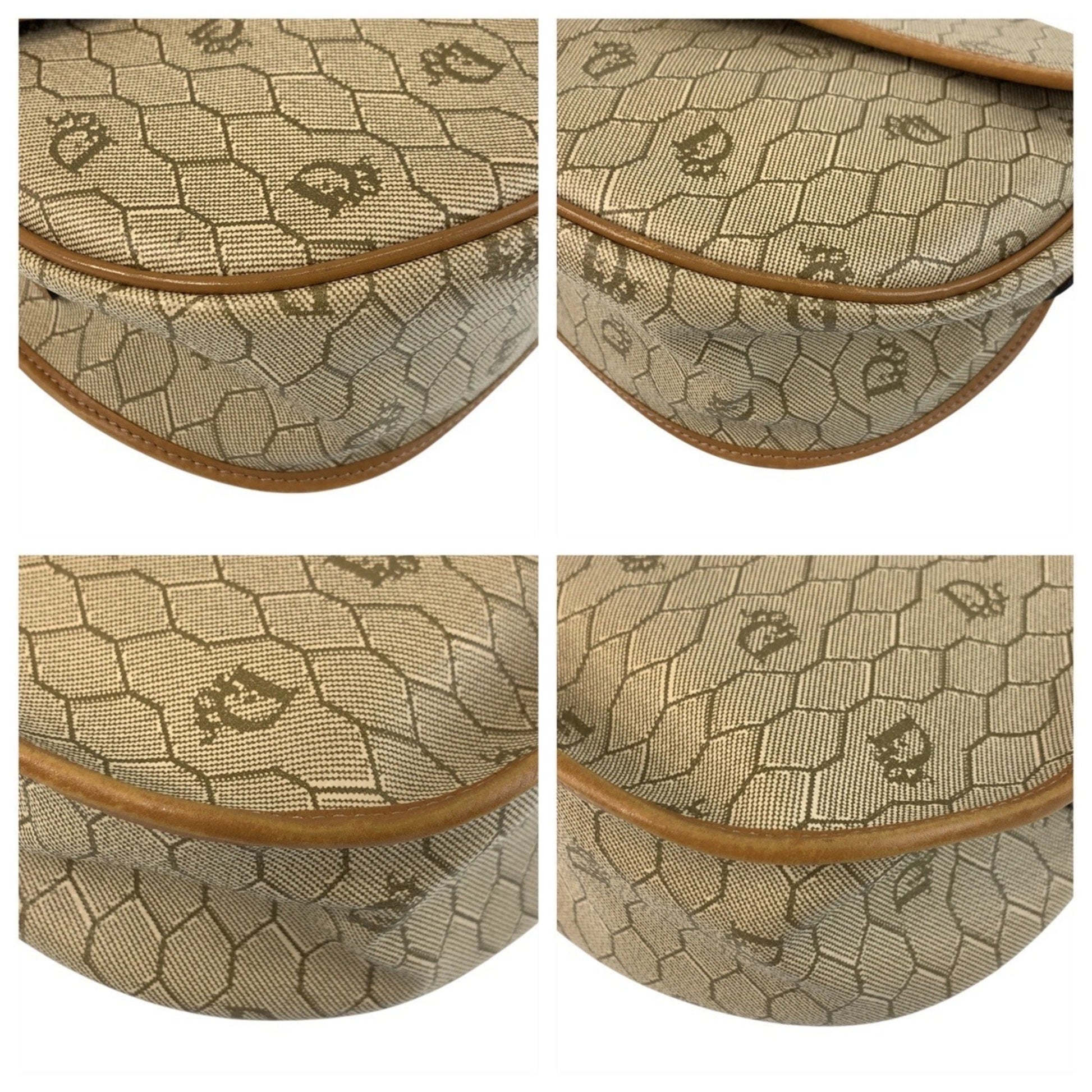 Christian Dior Beige Brown Pvc Leather Pochette Shoulder Bag ()