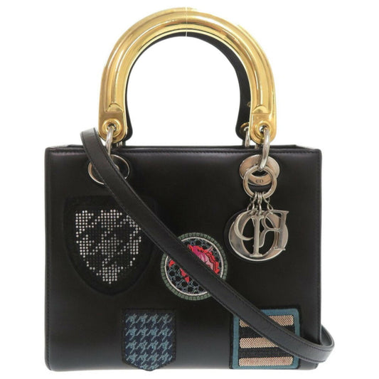 Christian Dior Black Multi-Color Leather Handbag Shoulder Bag ()