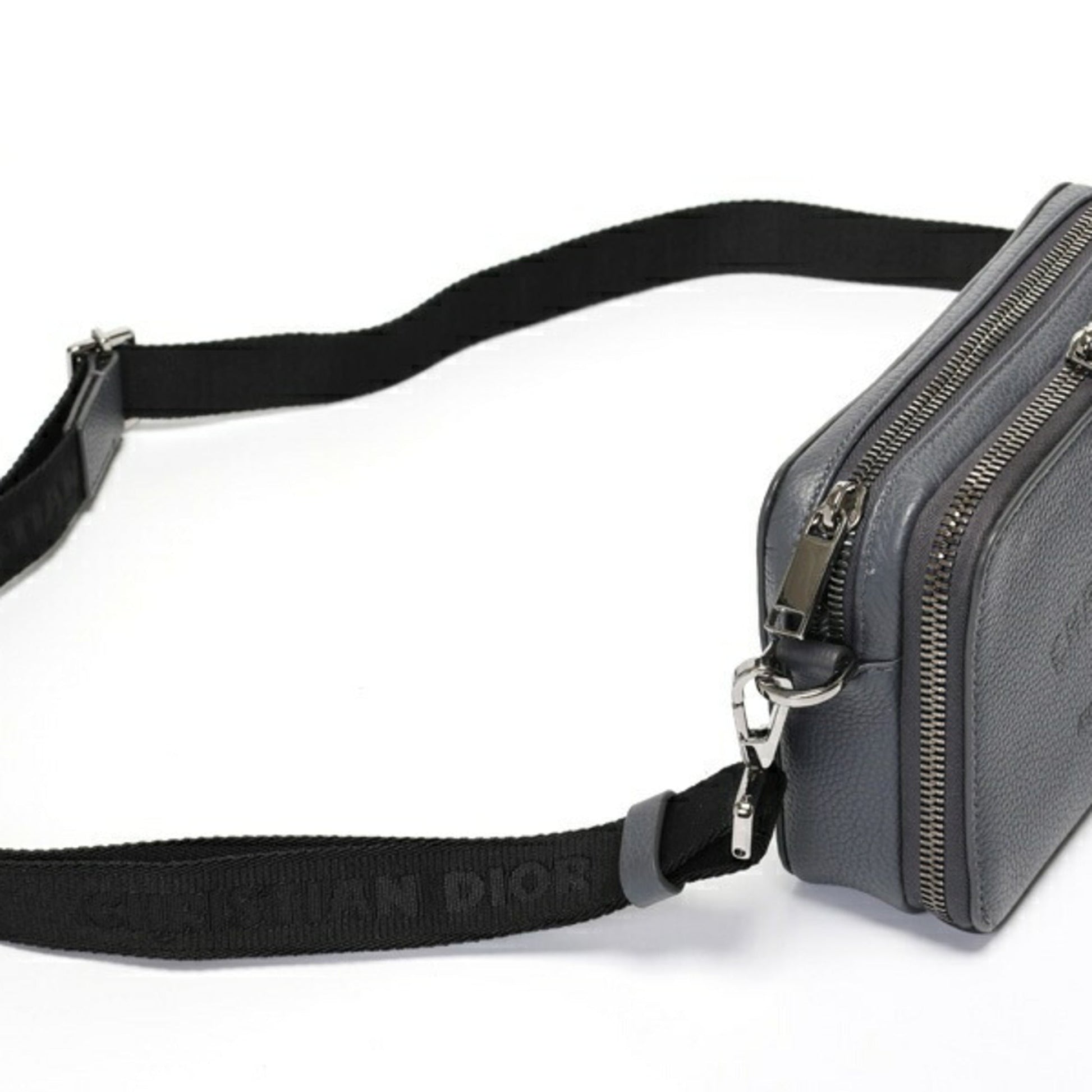 Christian Dior Gray Leather Fanny Pack Pouch ()