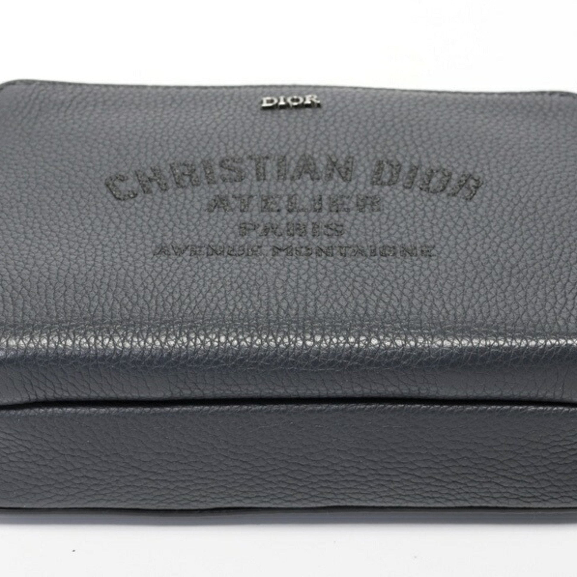 Christian Dior Gray Leather Fanny Pack Pouch ()
